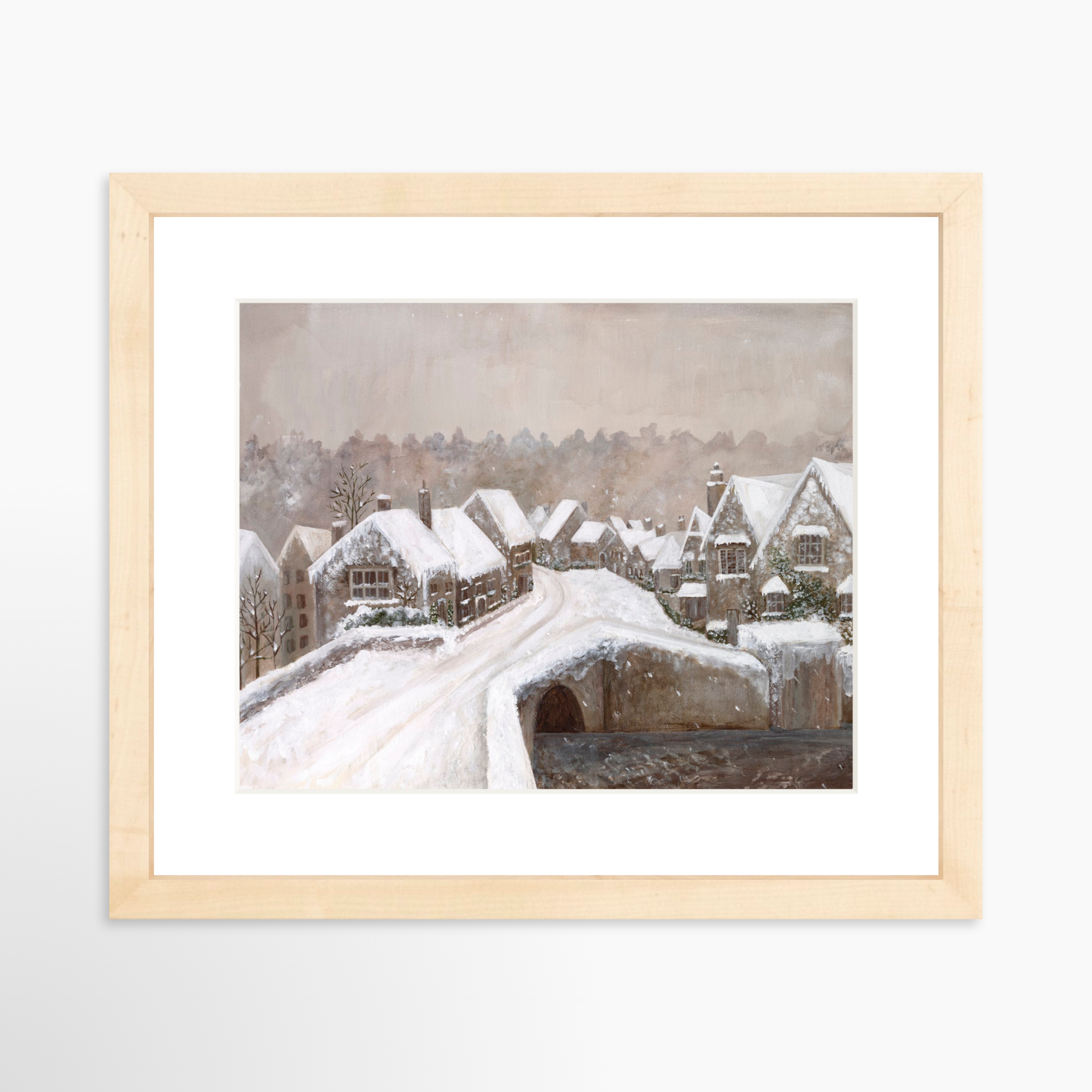 10x8 / Natural Frame + White Mat