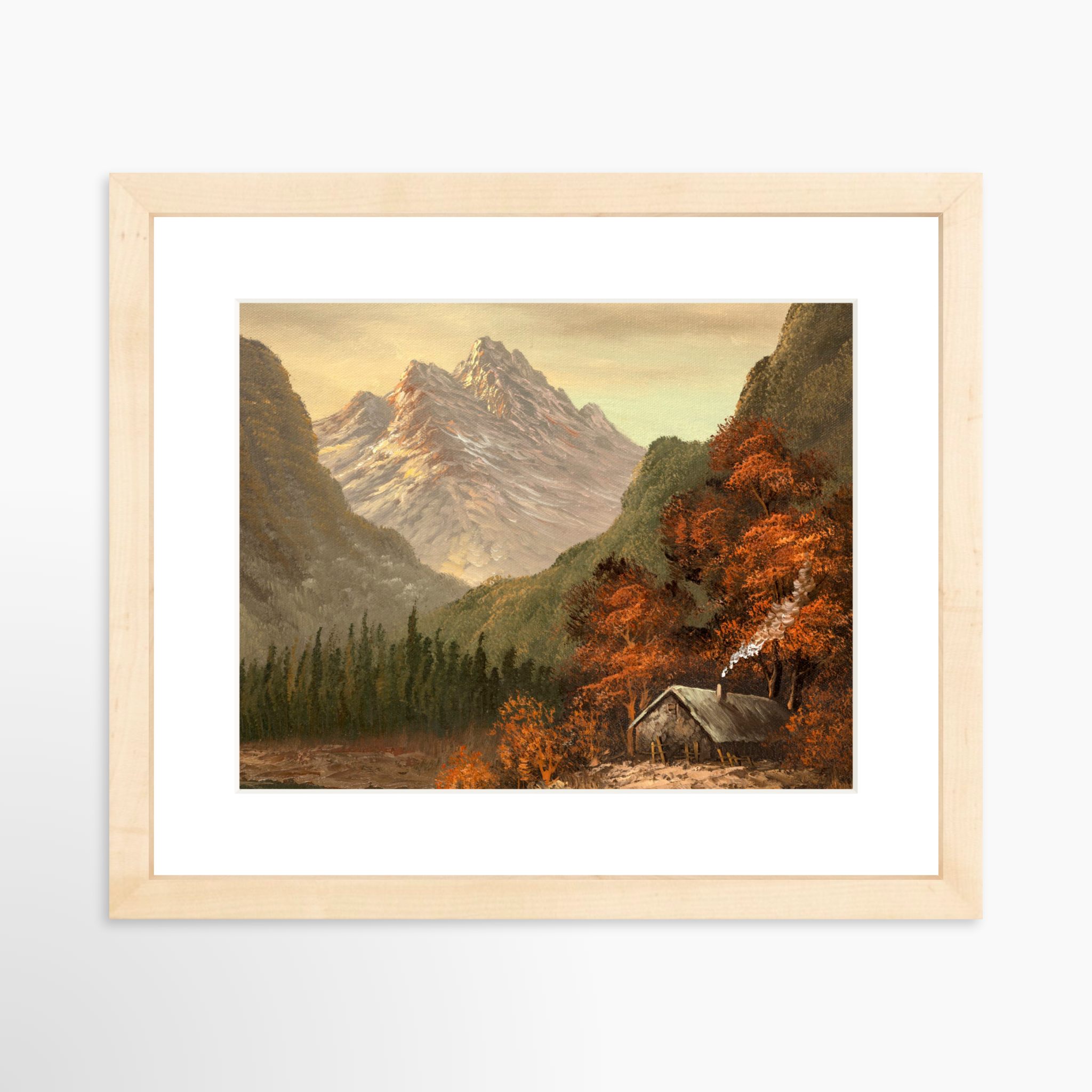 10x8 / Natural Frame + White Mat