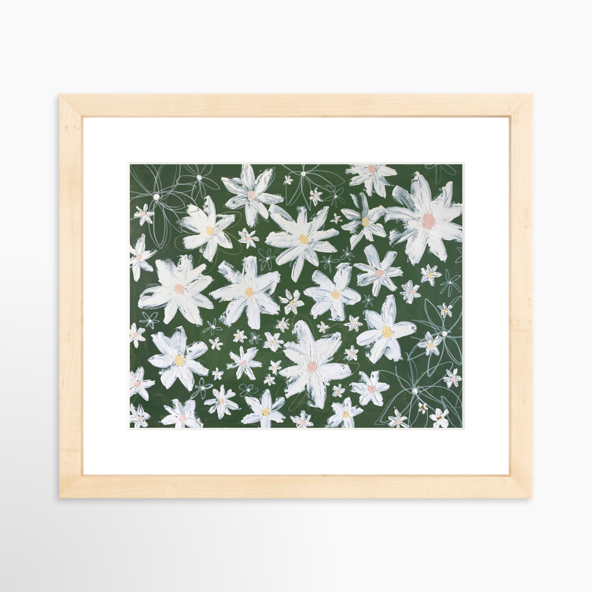 10x8 / Natural Frame + White Mat