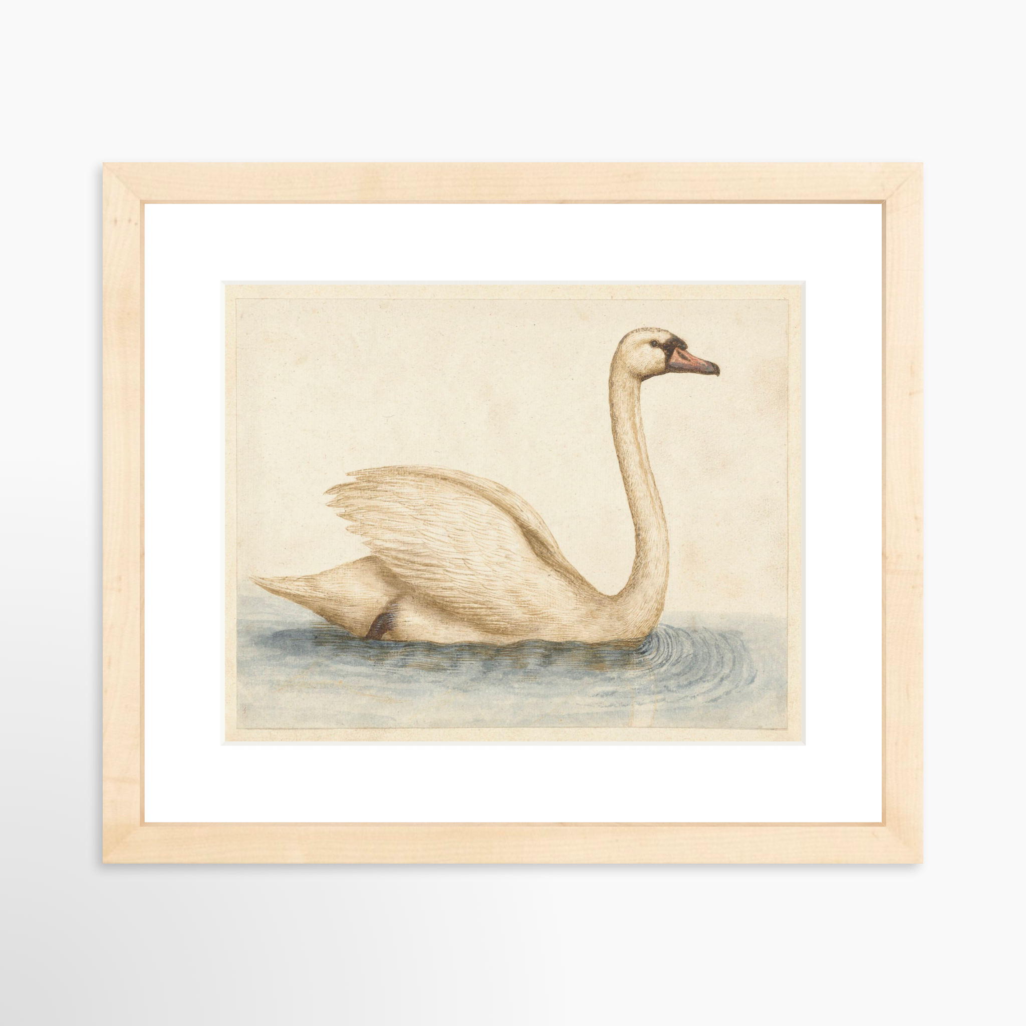 10x8 / Natural Frame + White Mat