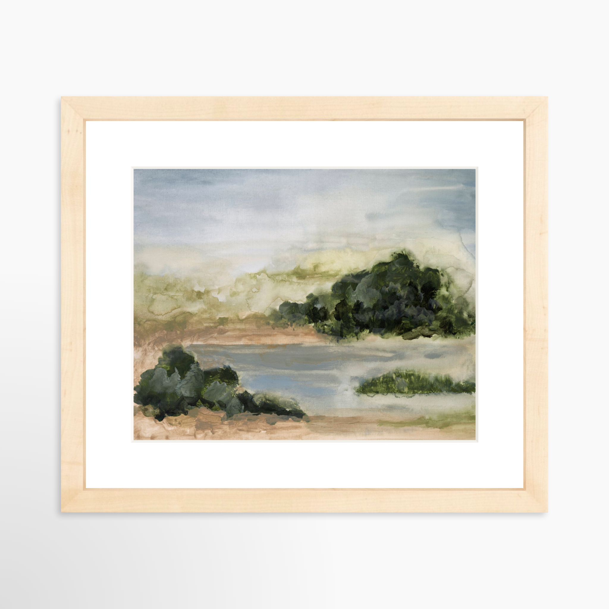 10x8 / Natural Frame + White Mat