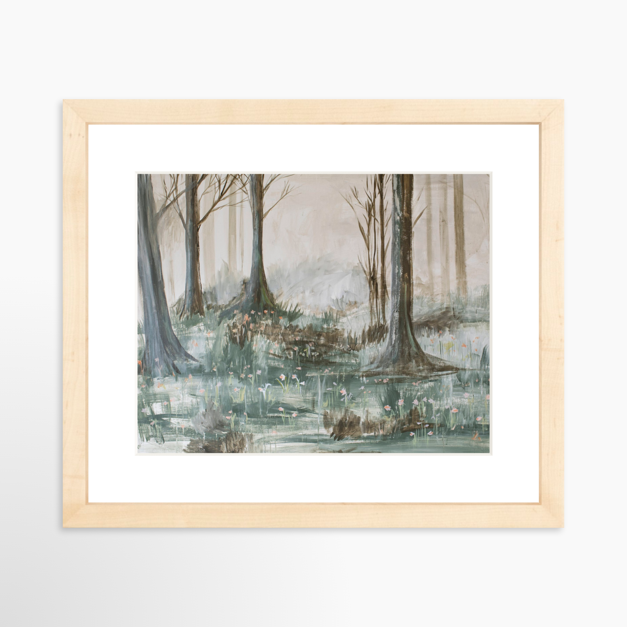 10x8 / Natural Frame + White Mat