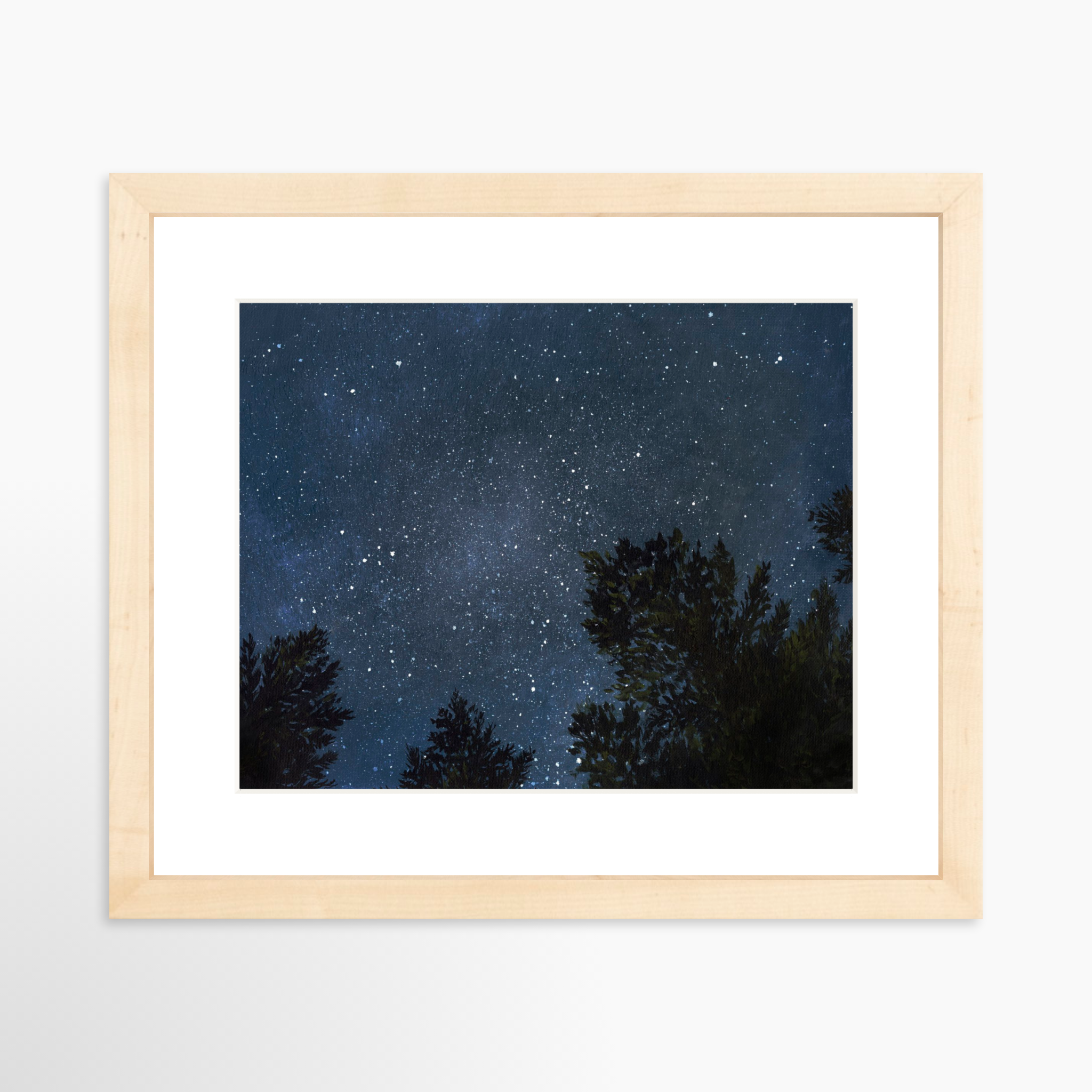 10x8 / Natural Frame + White Mat