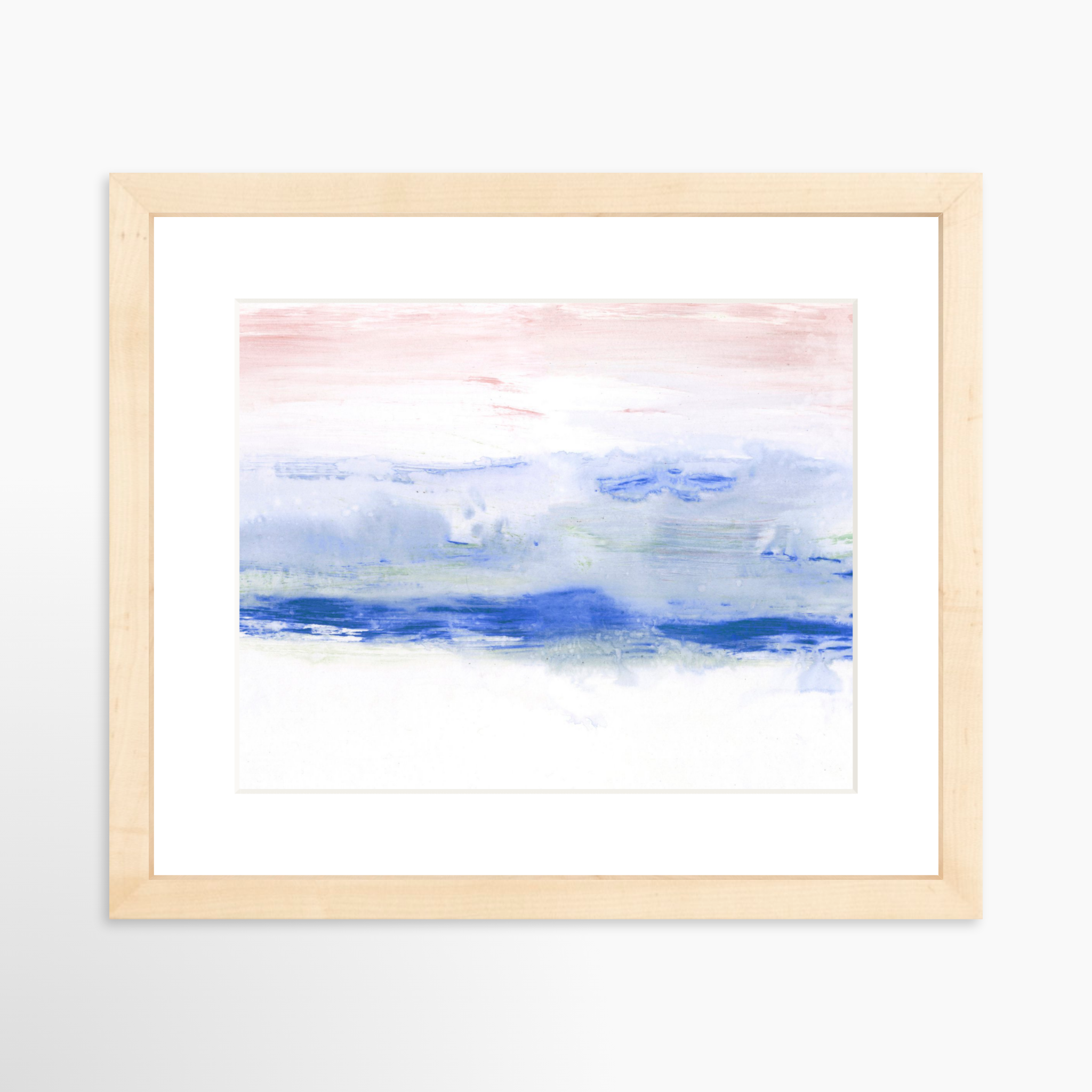 10x8 / Natural Frame + White Mat