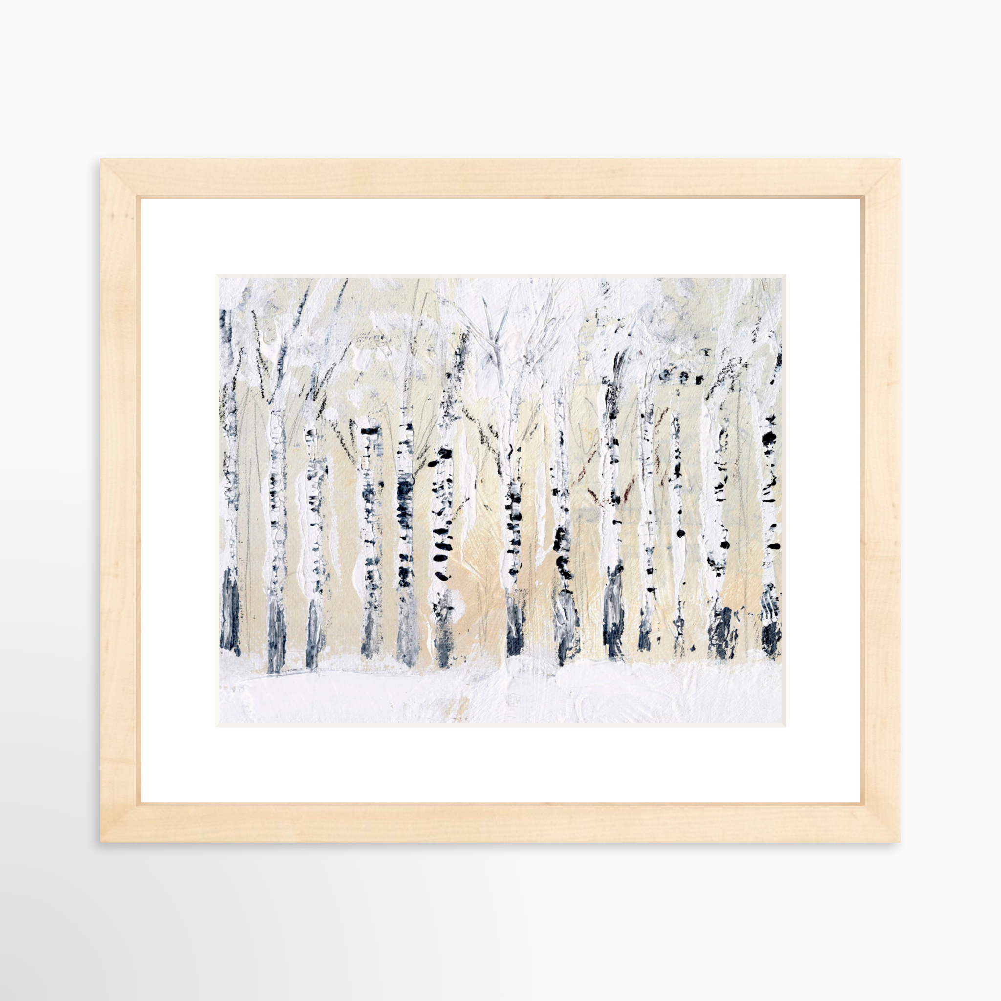 10x8 / Natural Frame + White Mat
