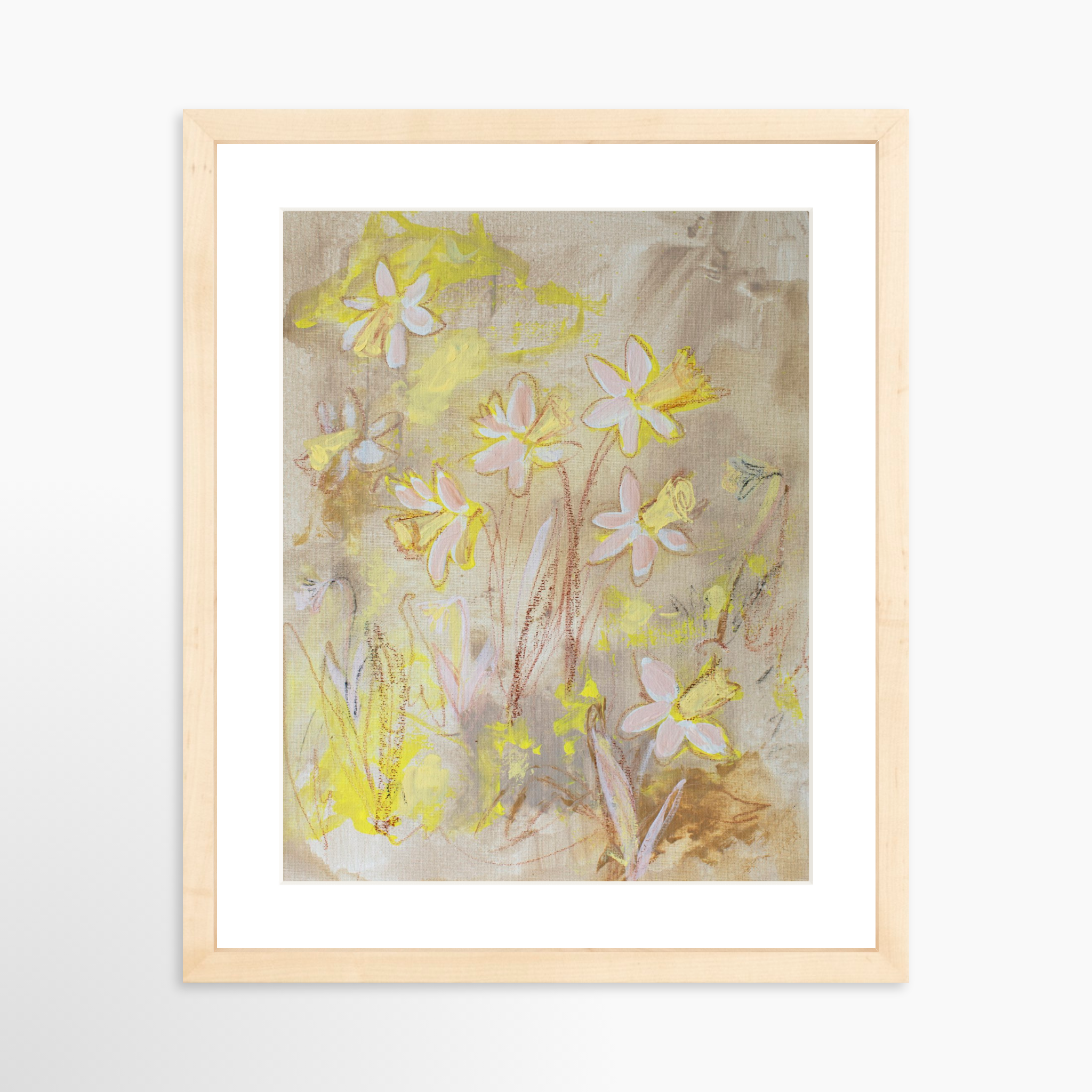 11x14 / Natural Frame + White Mat