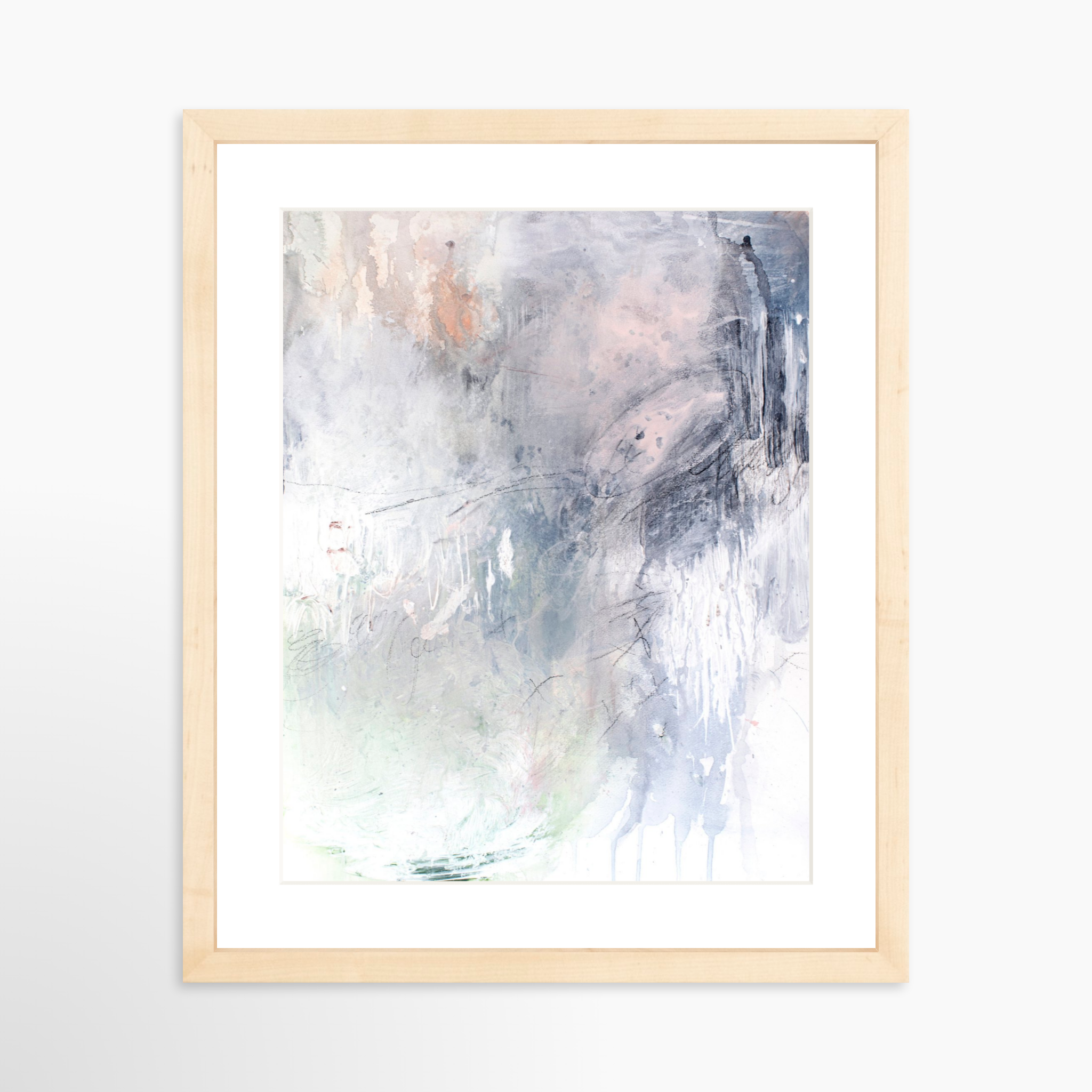 11x14 / Natural Frame + White Mat