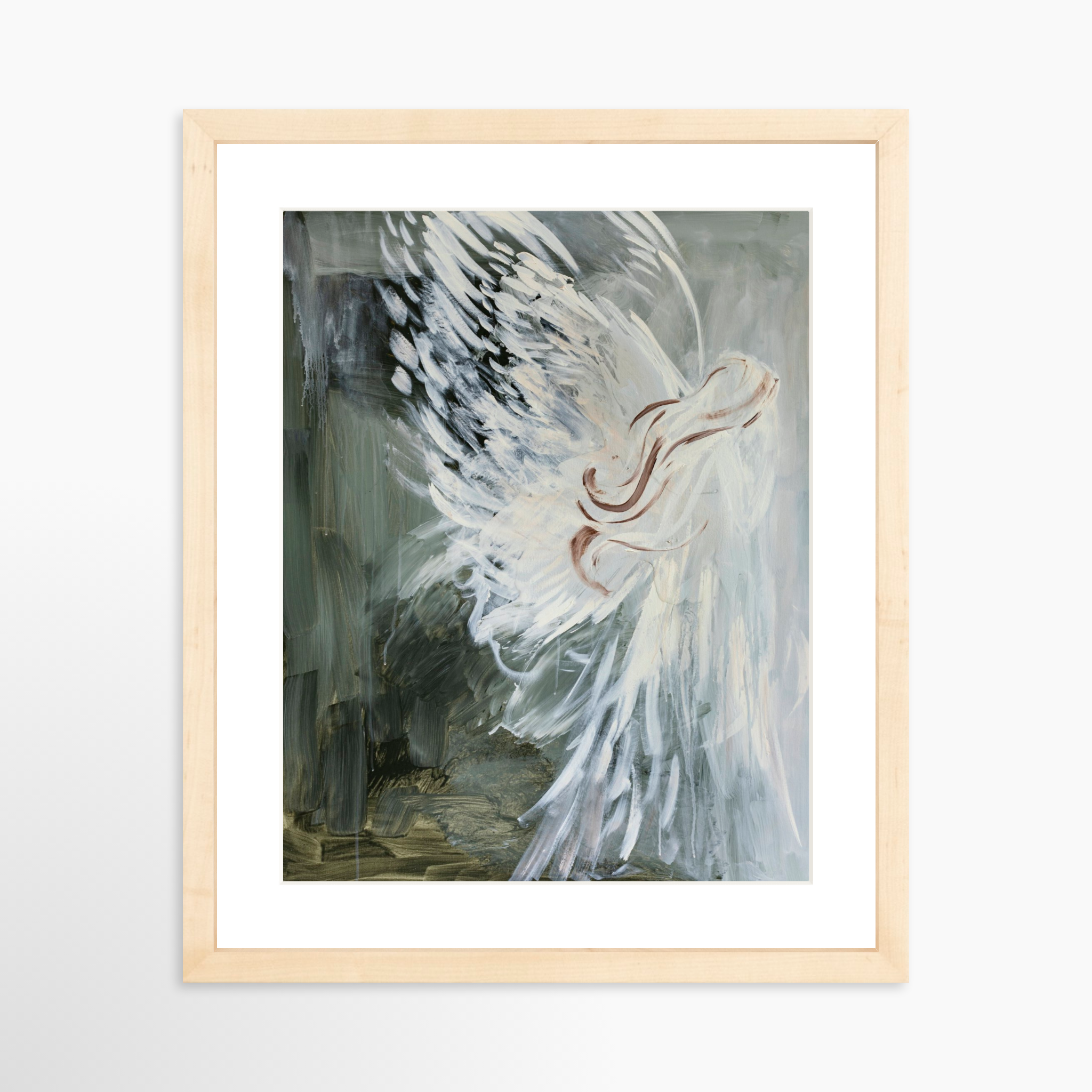11x14 / Natural Frame + White Mat