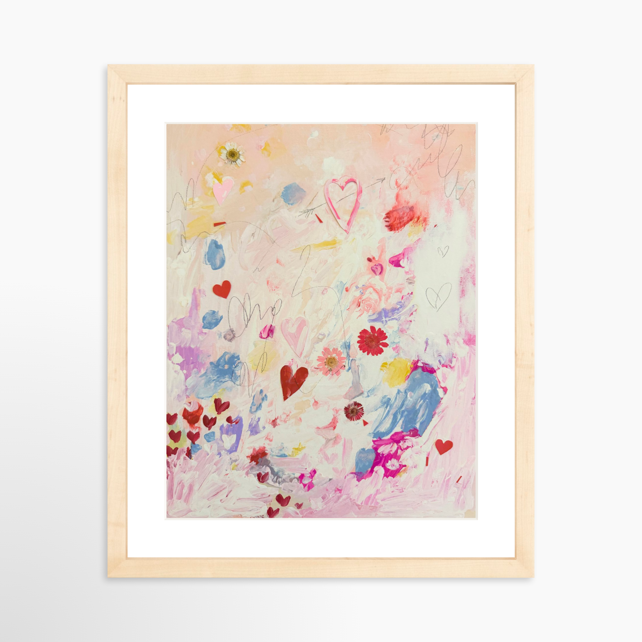 11x14 / Natural Frame + White Mat