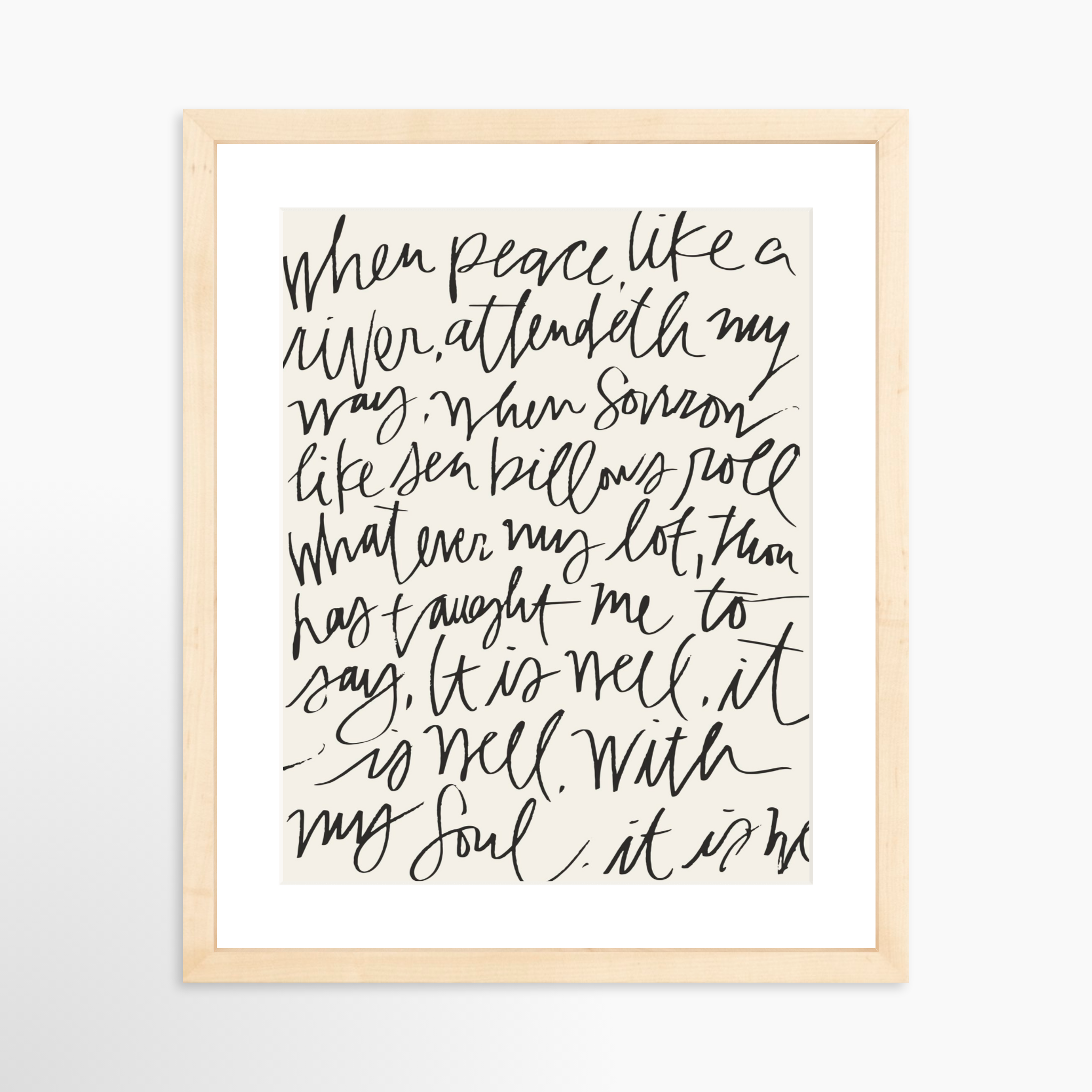 11x14 / Natural Frame + White Mat