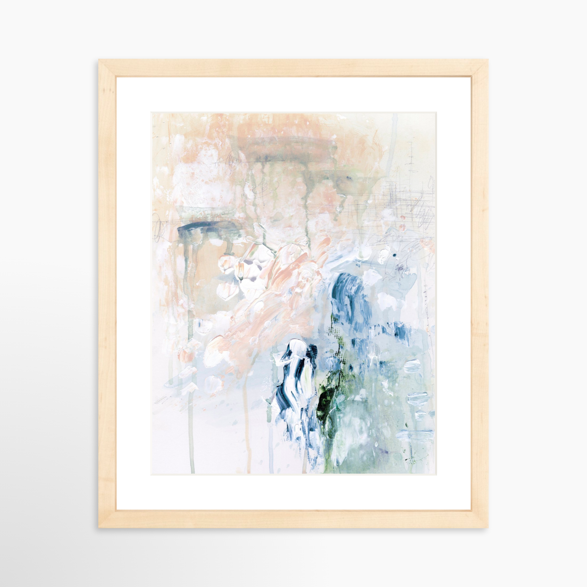 11x14 / Natural Frame + White Mat