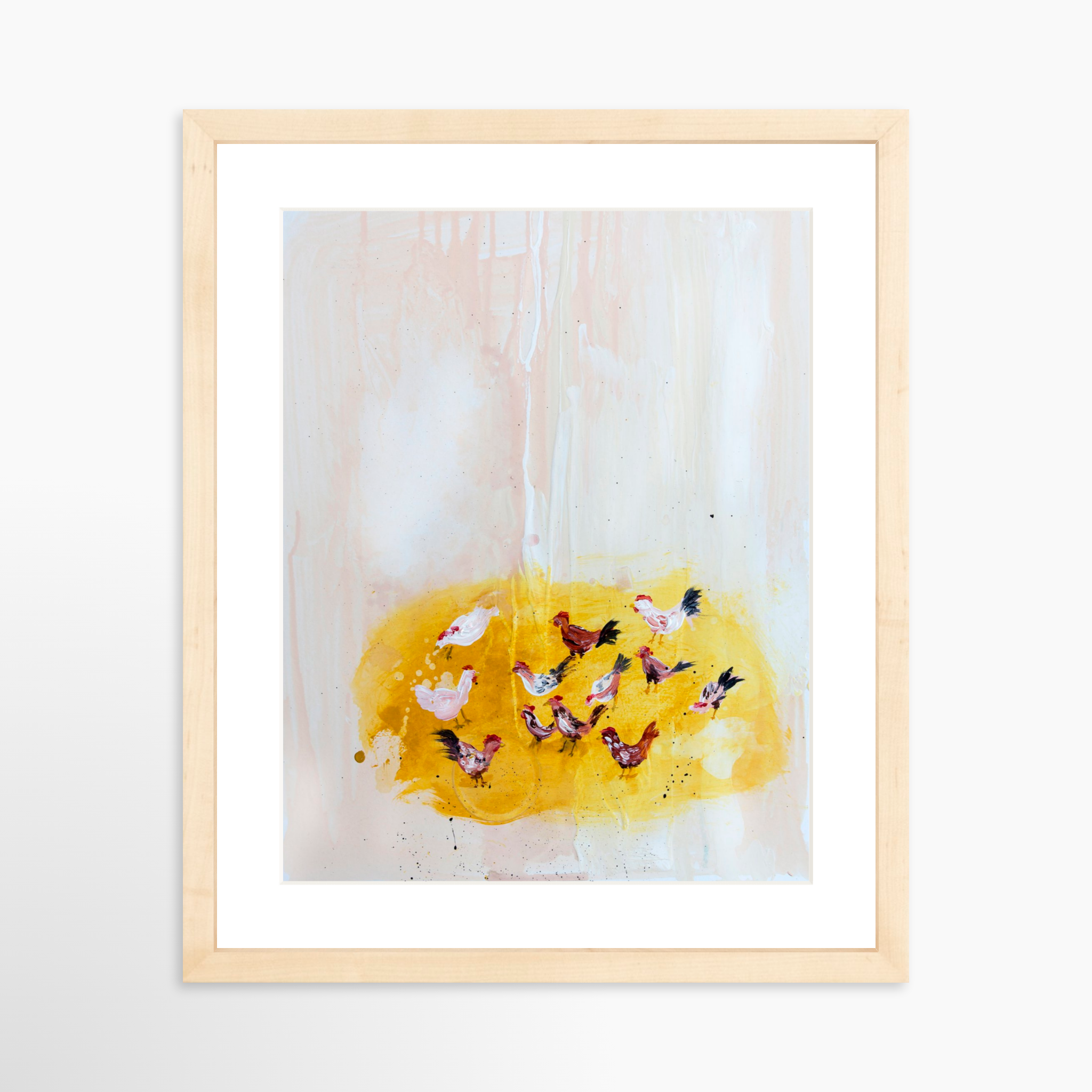 11x14 / Natural Frame + White Mat