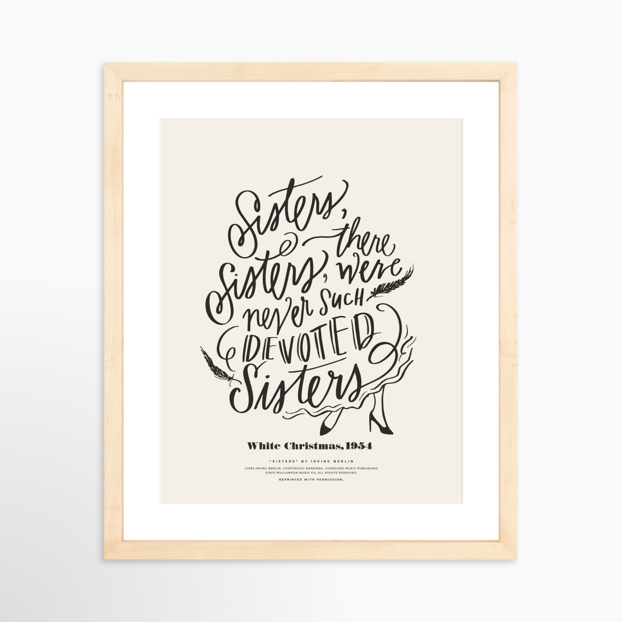 11x14 / Natural Frame + White Mat