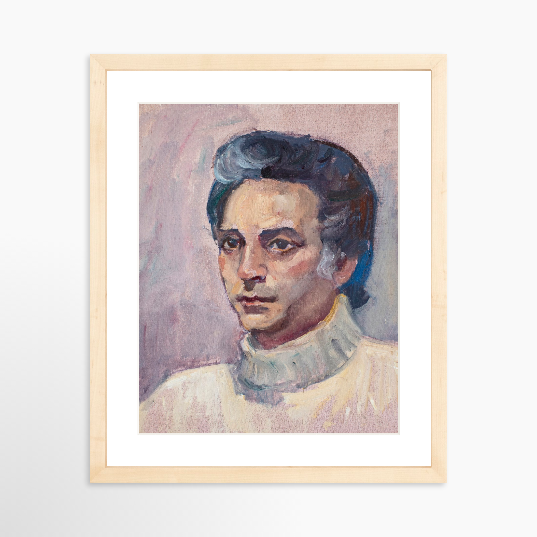 11x14 / Natural Frame + White Mat