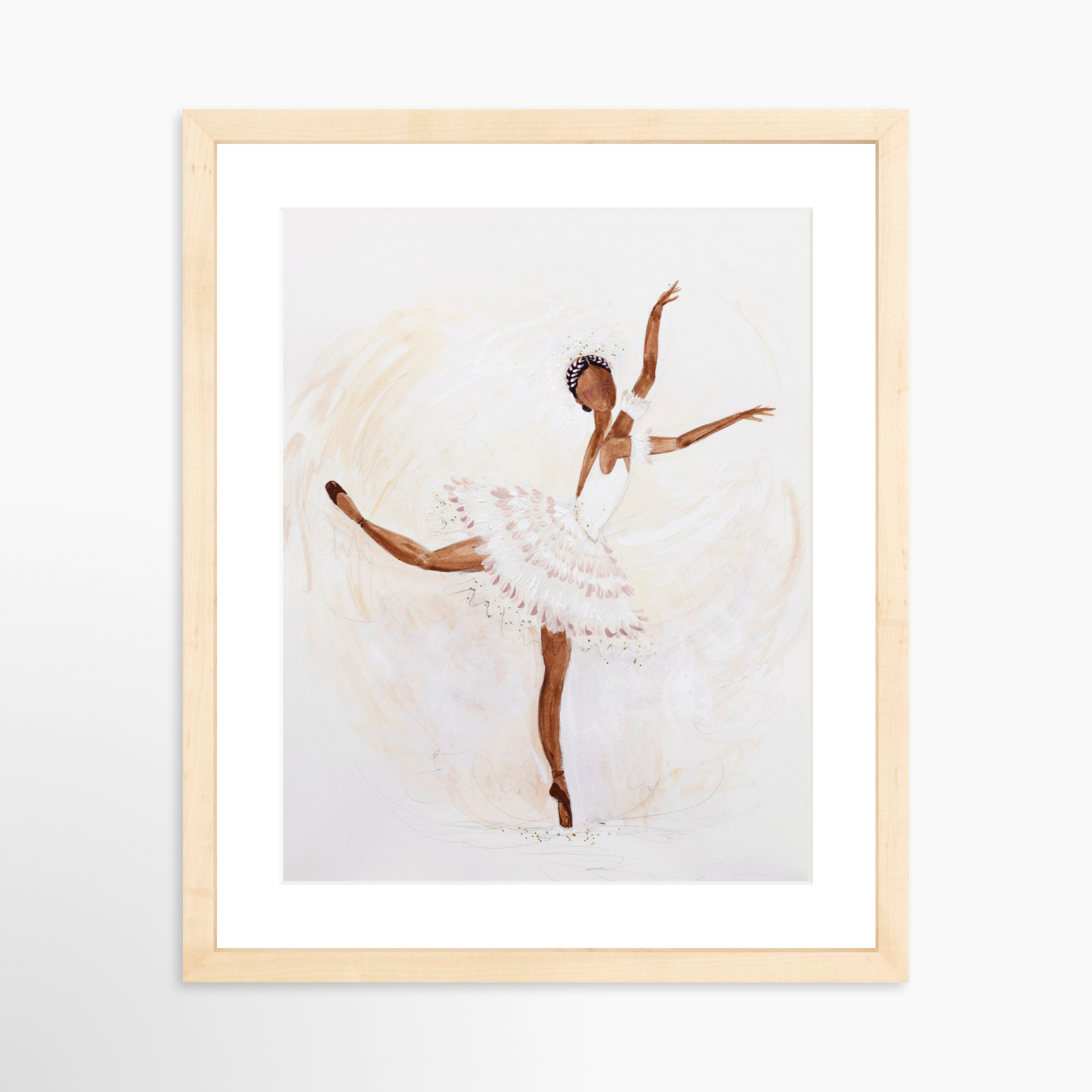 11x14 / Natural Frame + White Mat