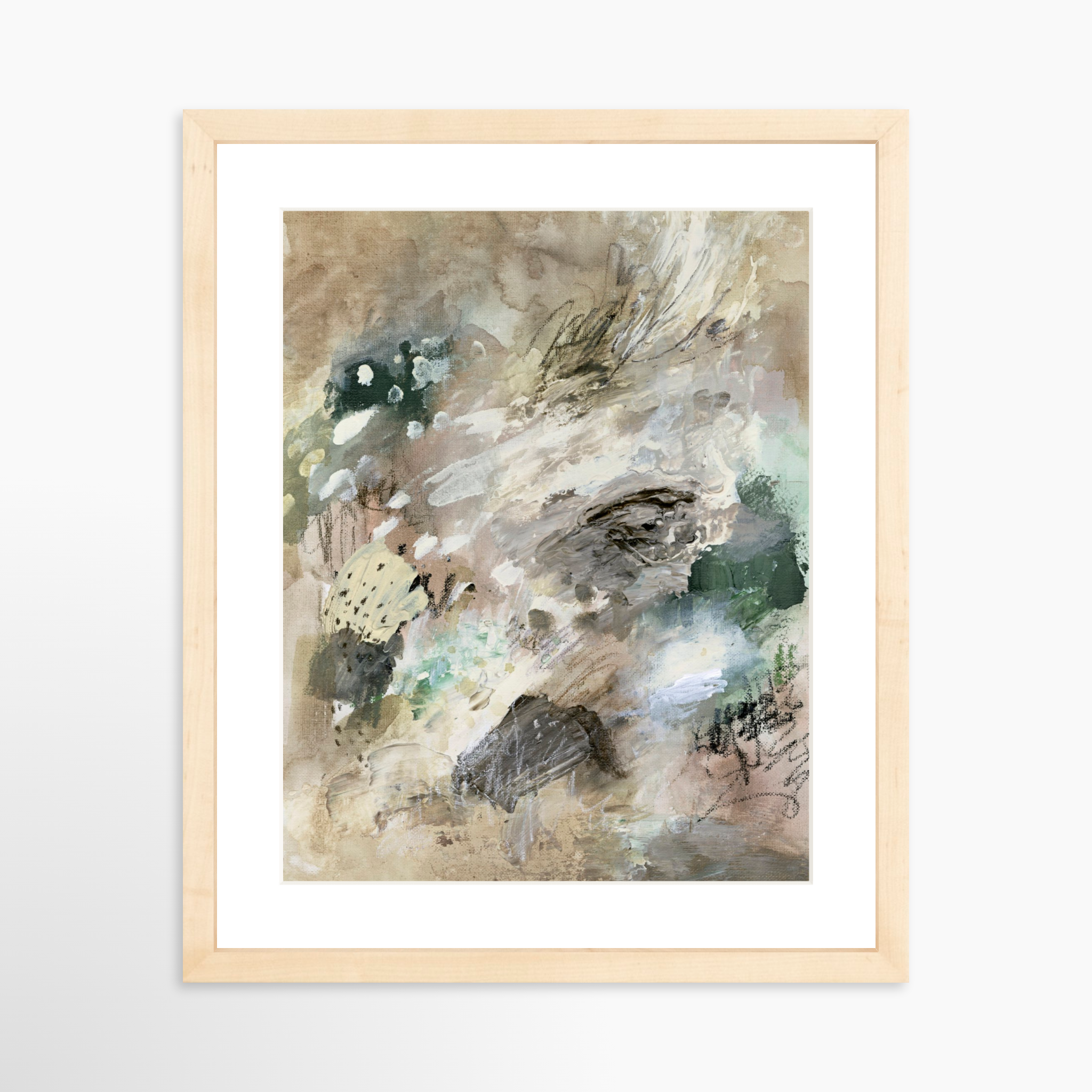 11x14 / Natural Frame + White Mat