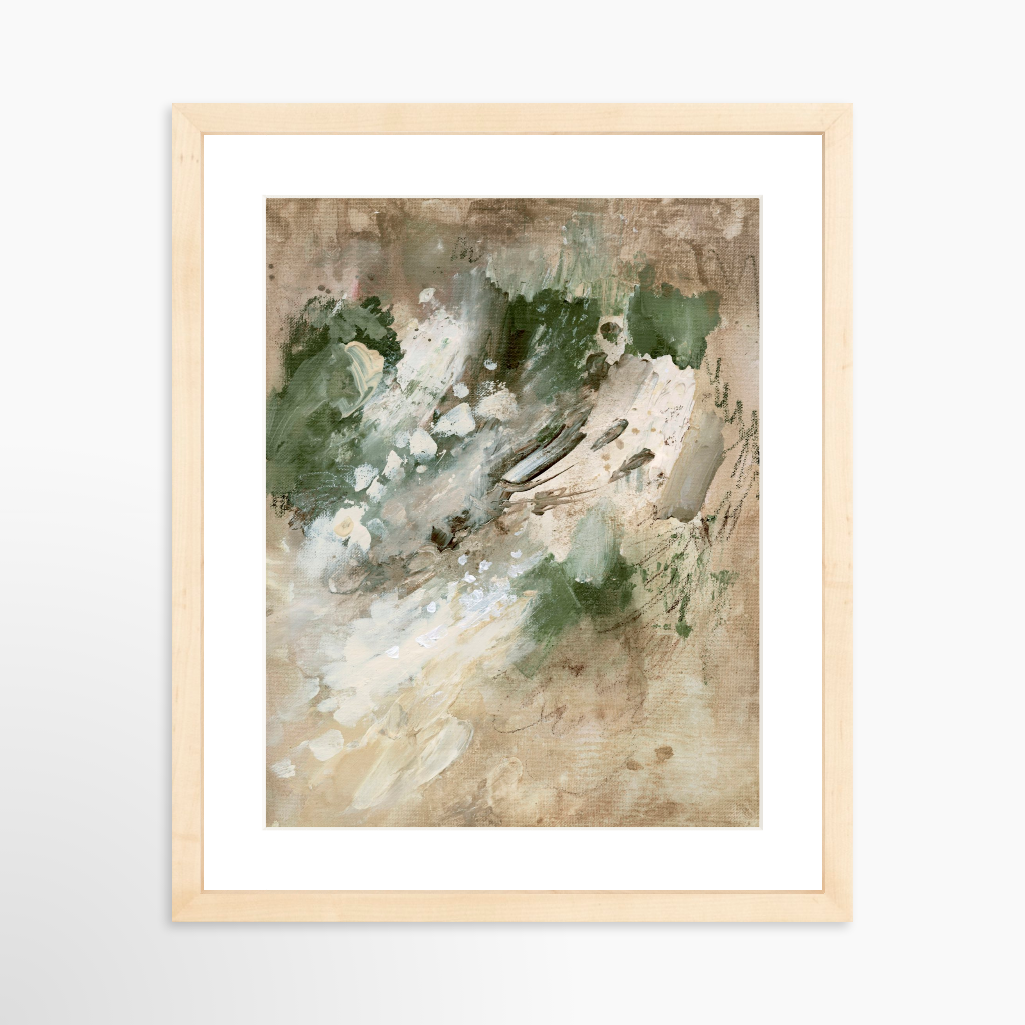 11x14 / Natural Frame + White Mat