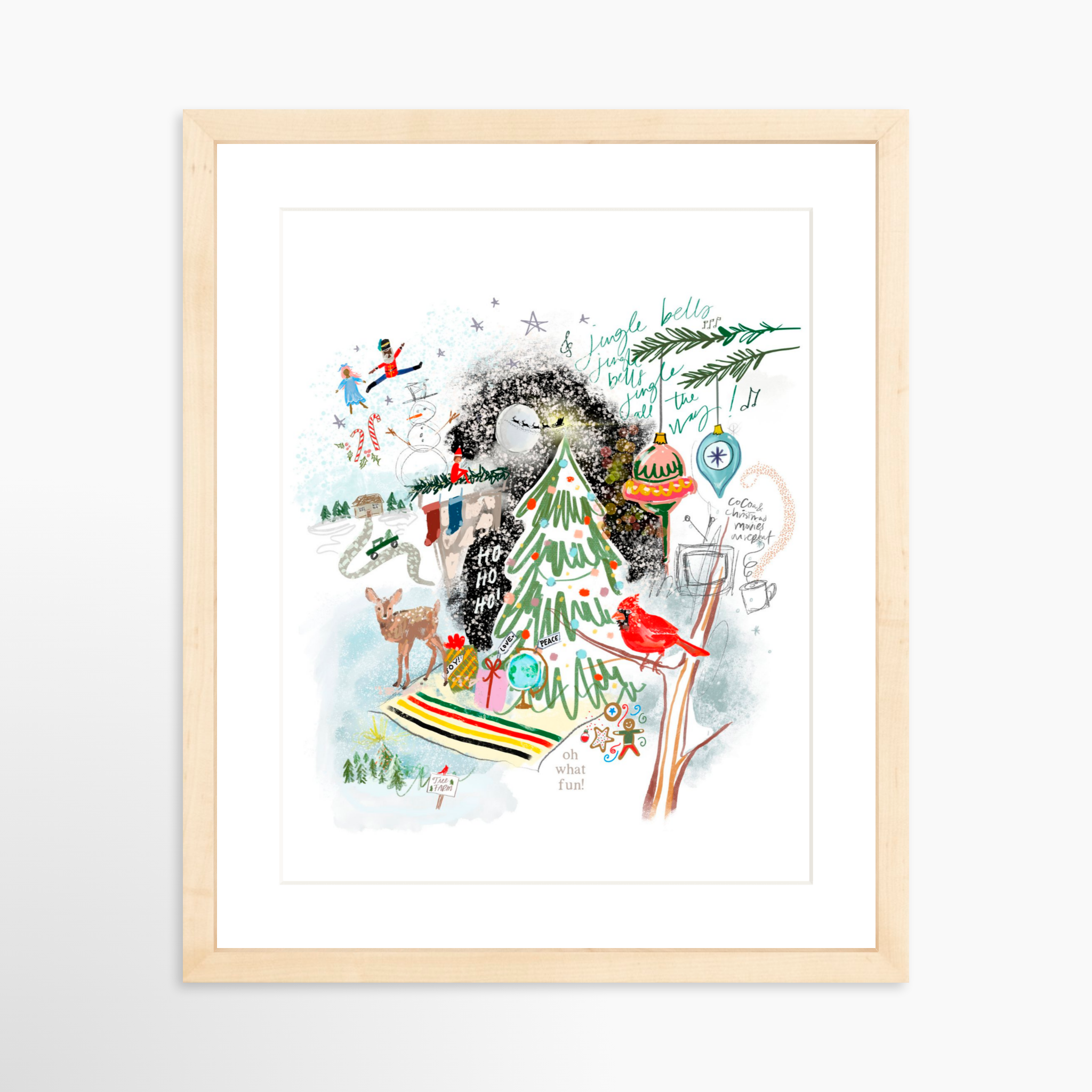 11x14 / Natural Frame + White Mat