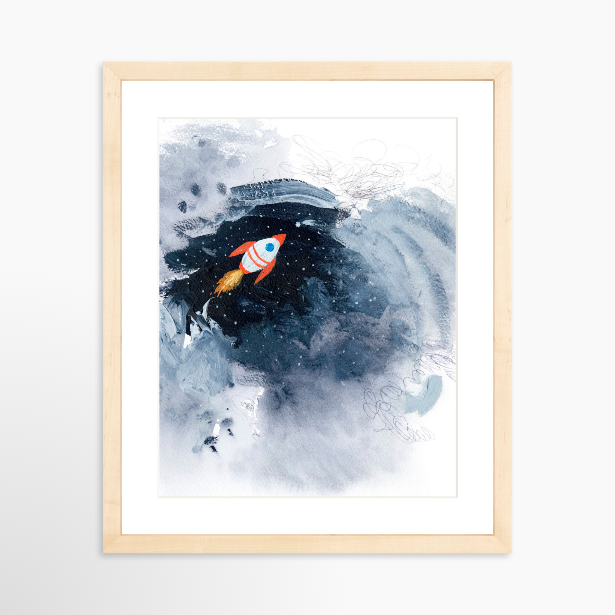 11x14 / Natural Frame + White Mat