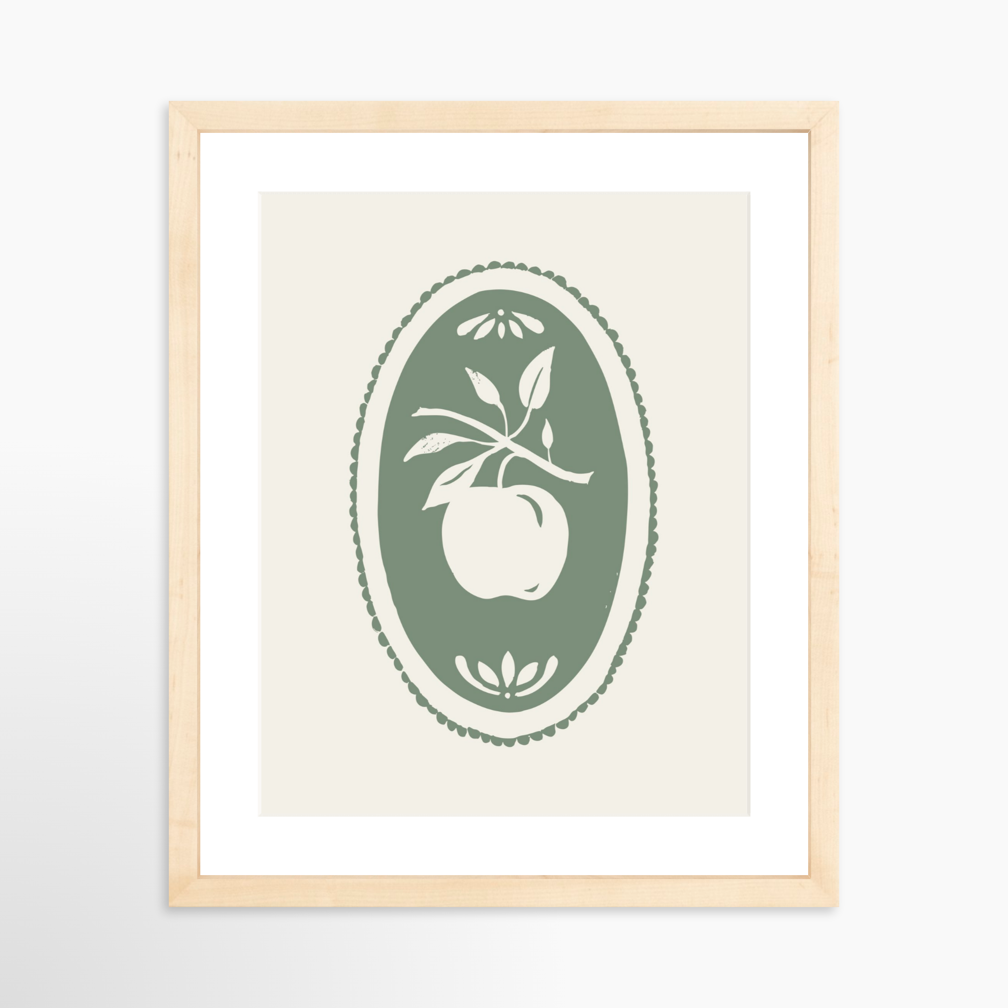 11x14 / Natural Frame + White Mat