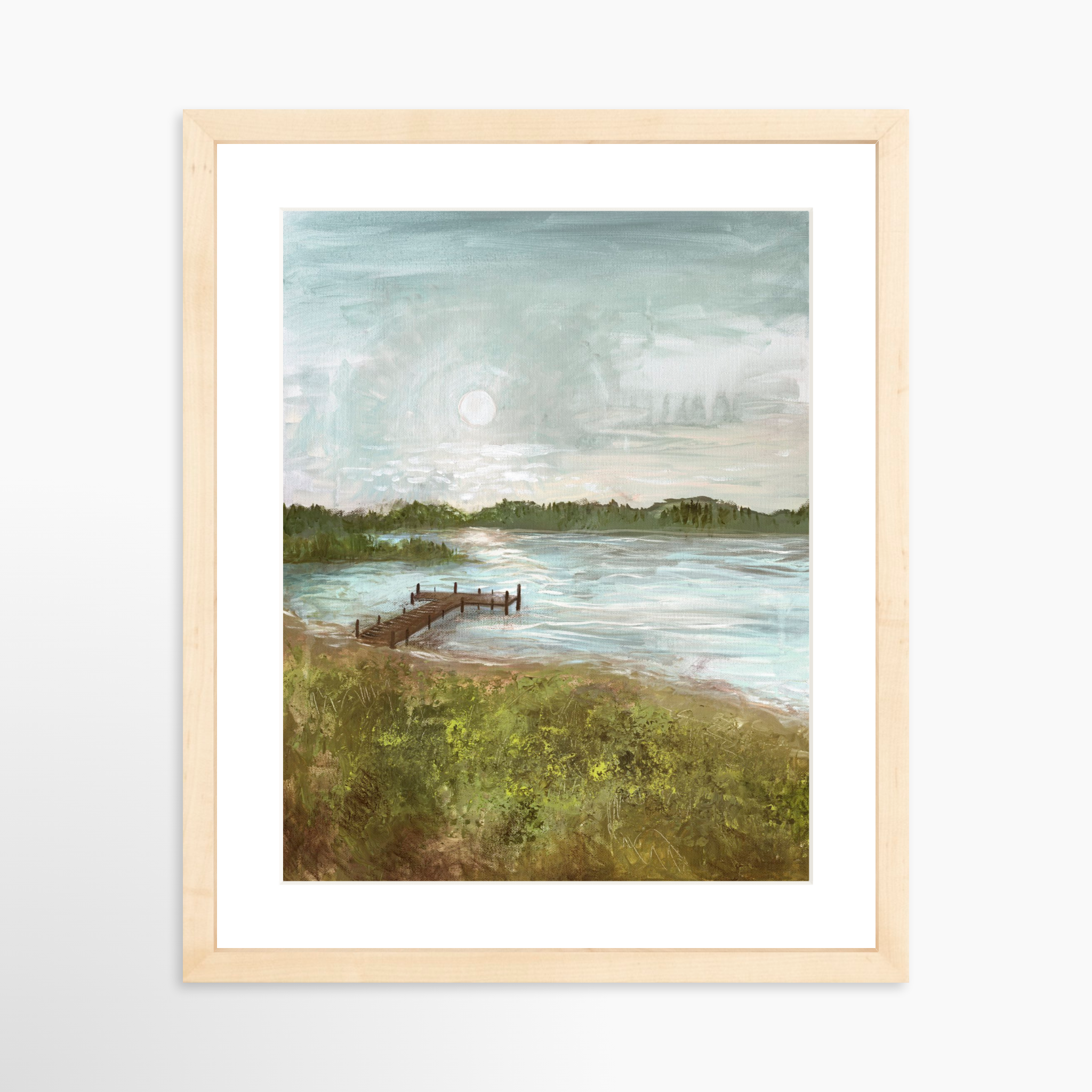 11x14 / Natural Frame + White Mat