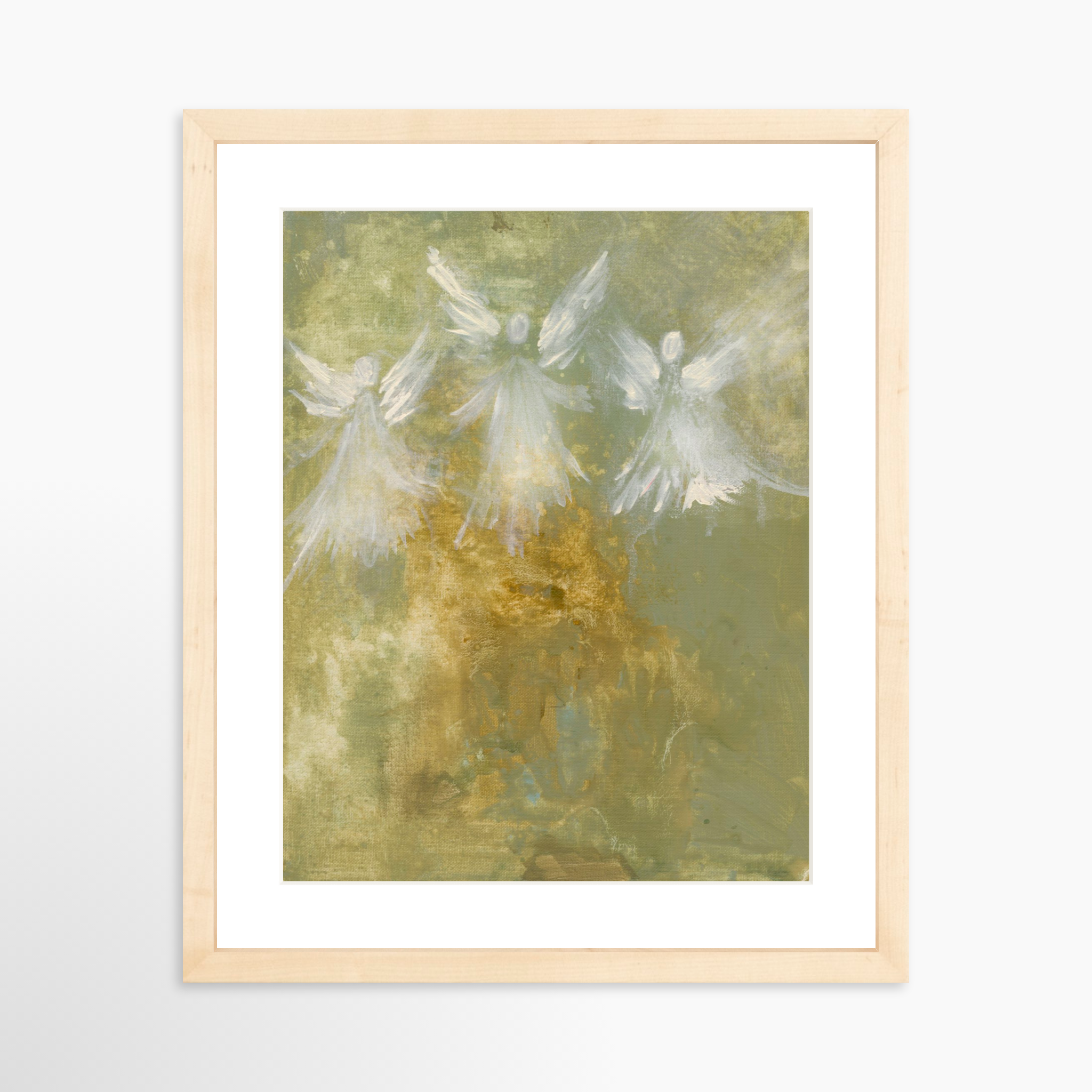 11x14 / Natural Frame + White Mat