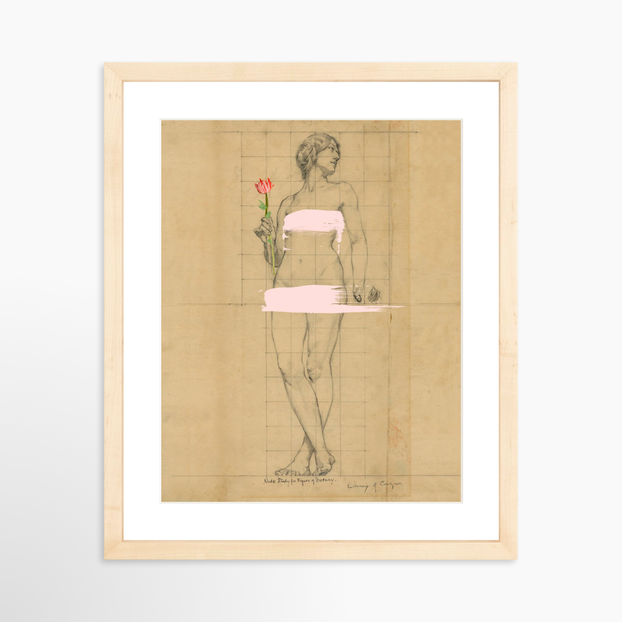 11x14 / Natural Frame + White Mat