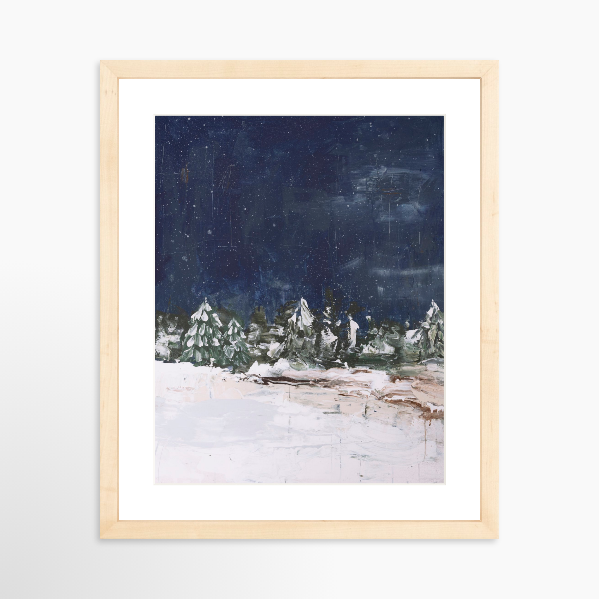 11x14 / Natural Frame + White Mat