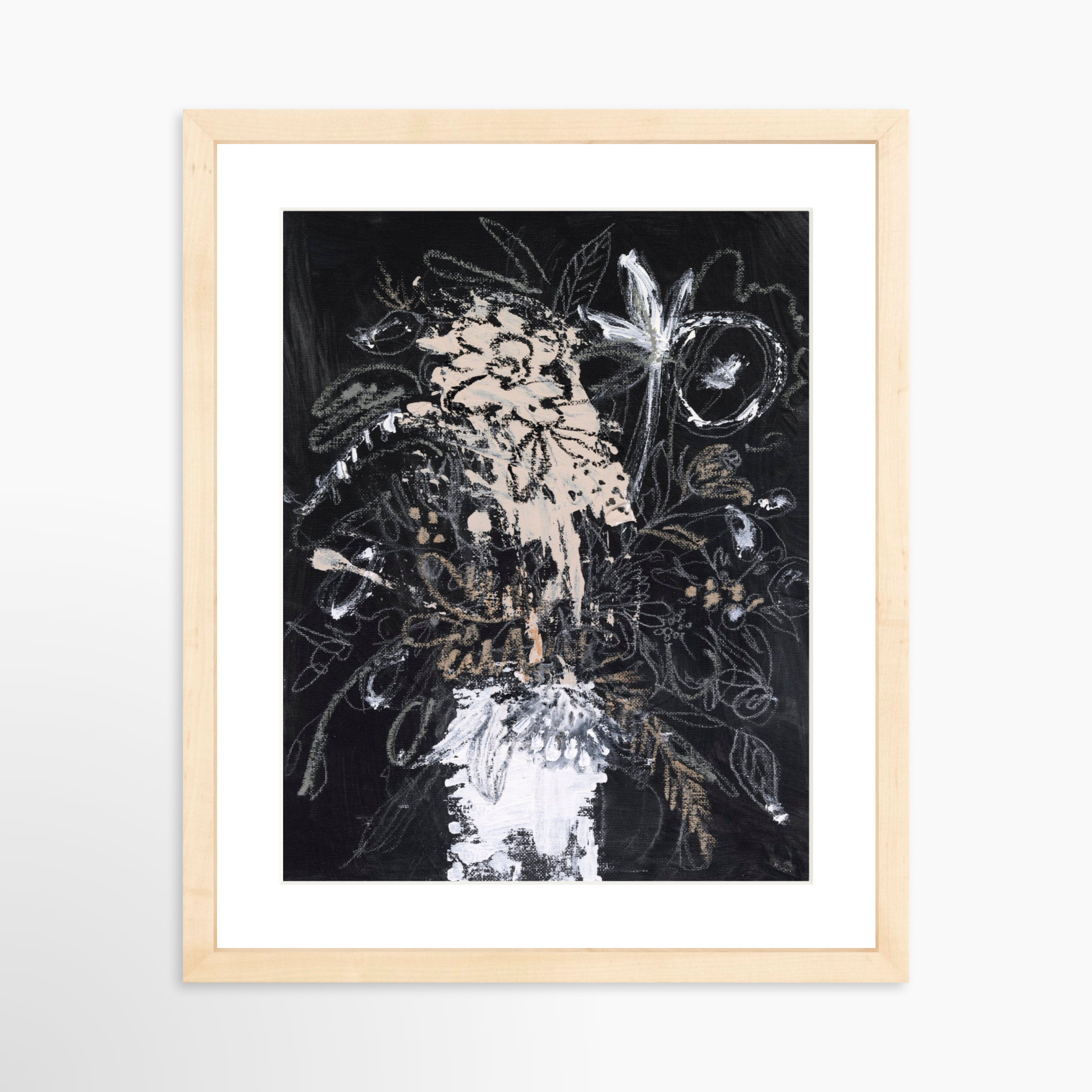 11x14 / Natural Frame + White Mat