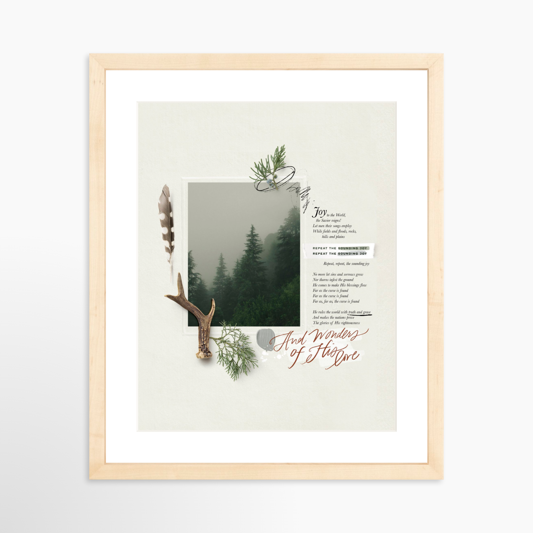 11x14 / Natural Frame + White Mat