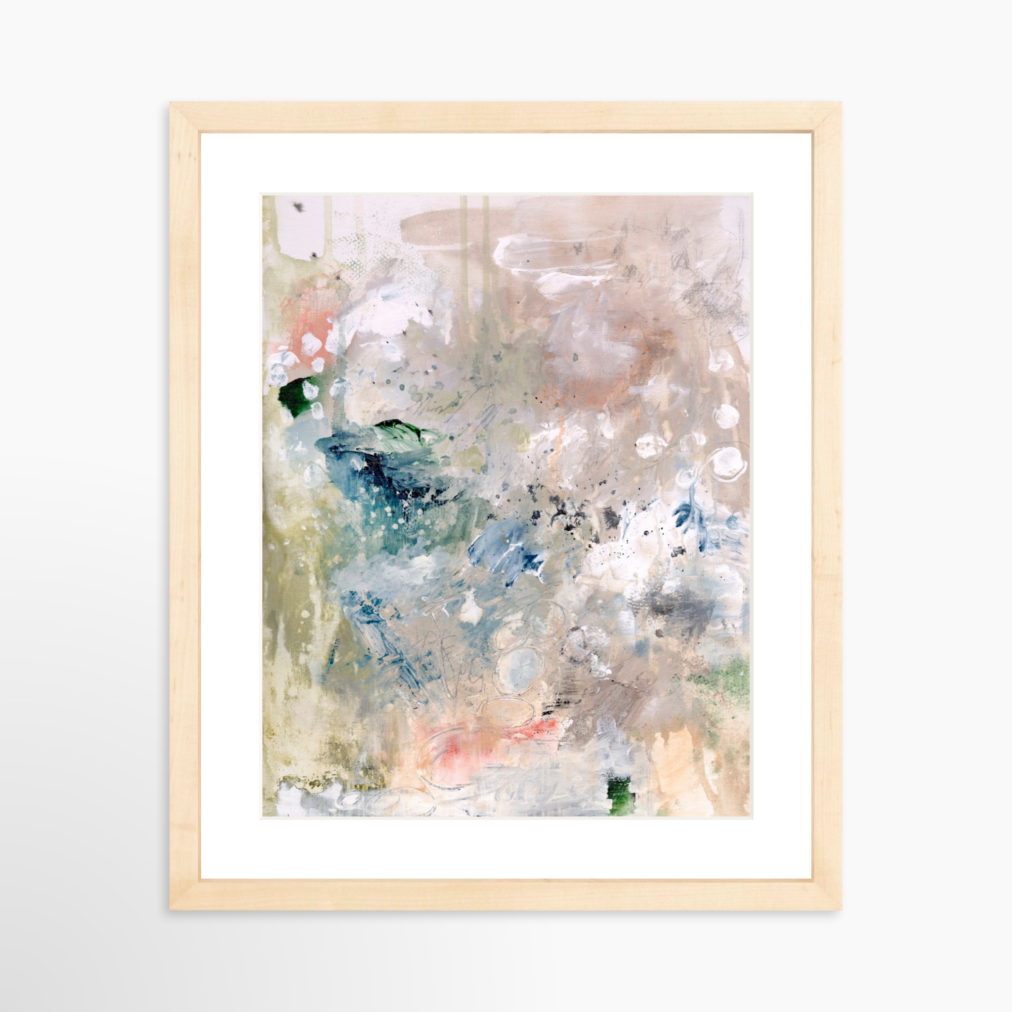 11x14 / Natural Frame + White Mat