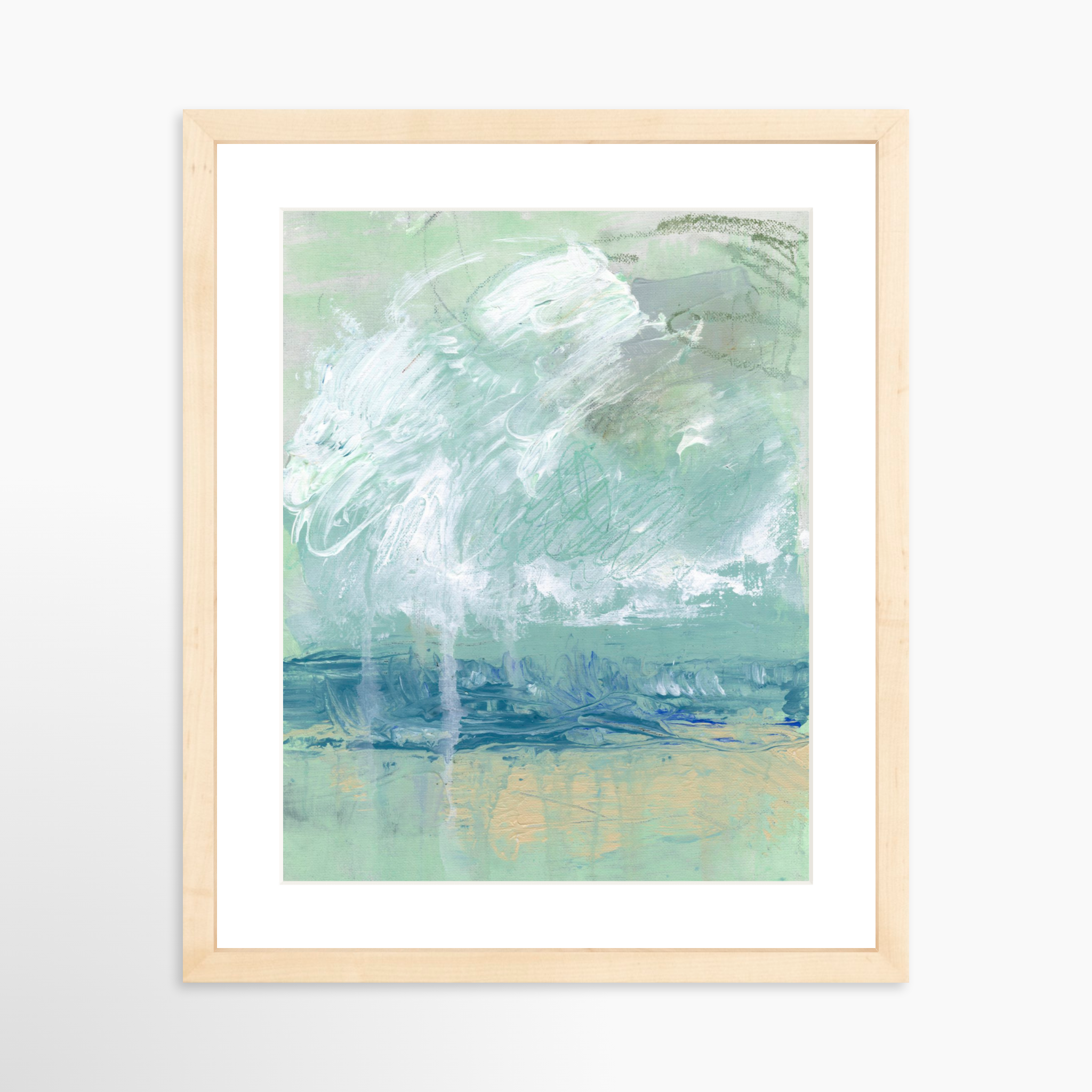 11x14 / Natural Frame + White Mat