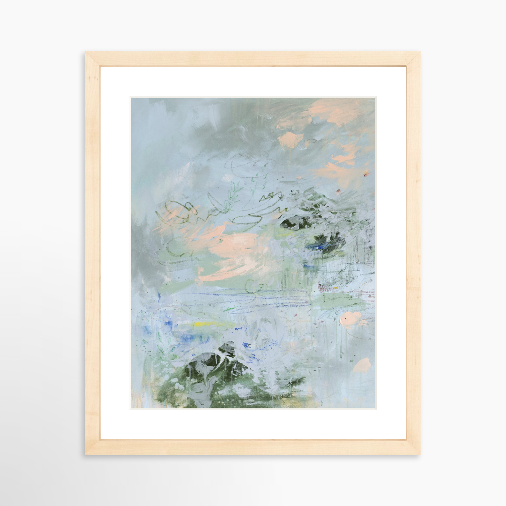 11x14 / Natural Frame + White Mat