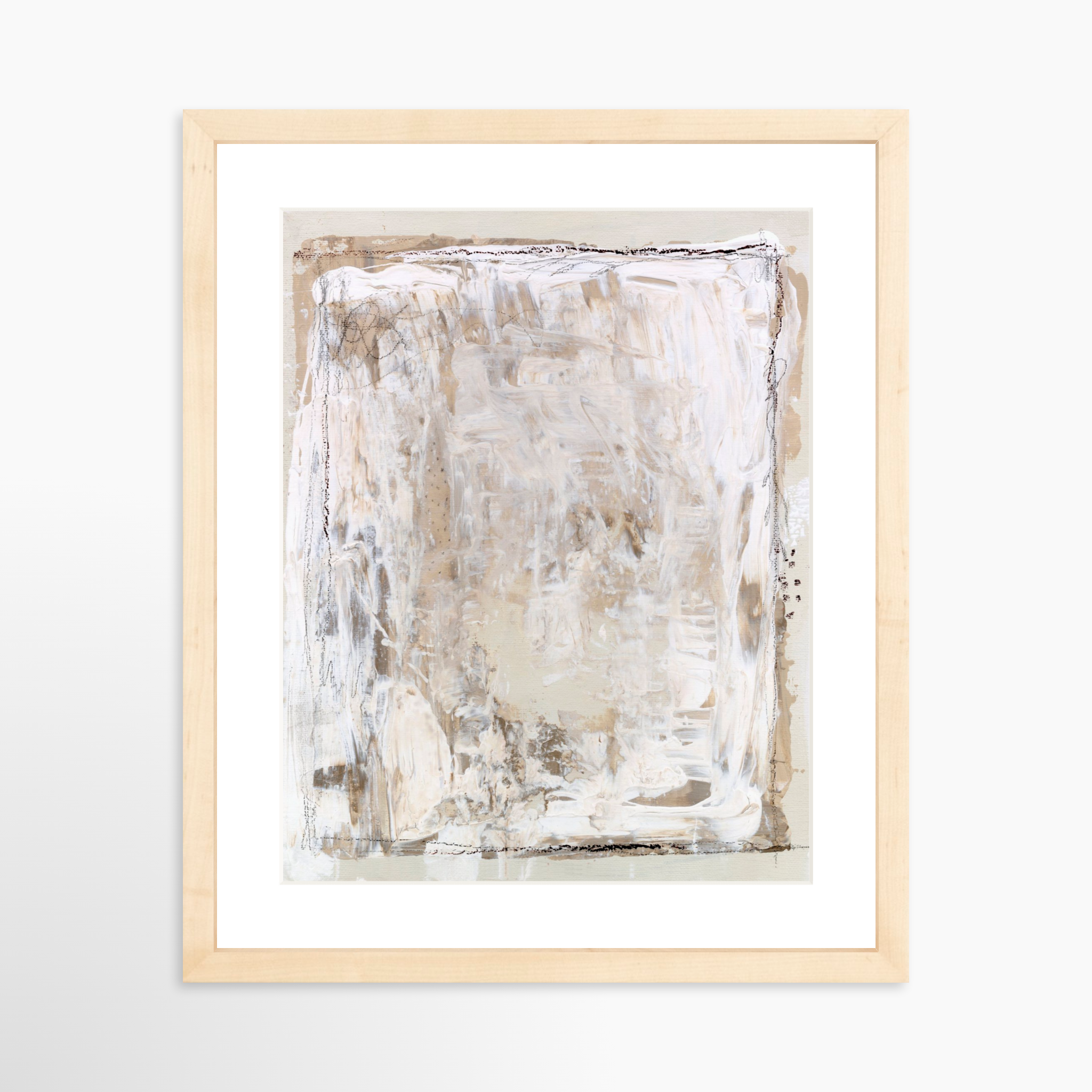 11x14 / Natural Frame + White Mat