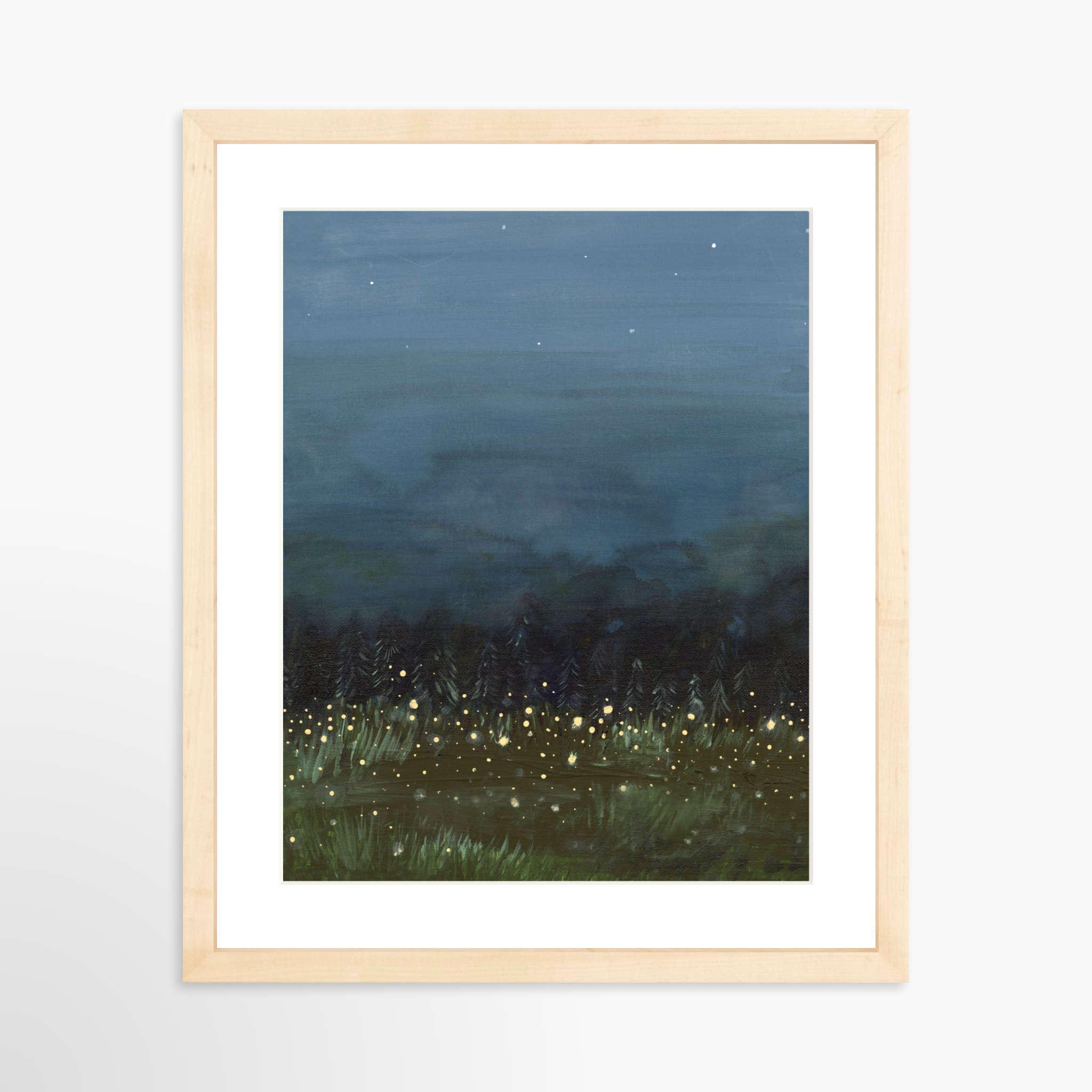 11x14 / Natural Frame + White Mat