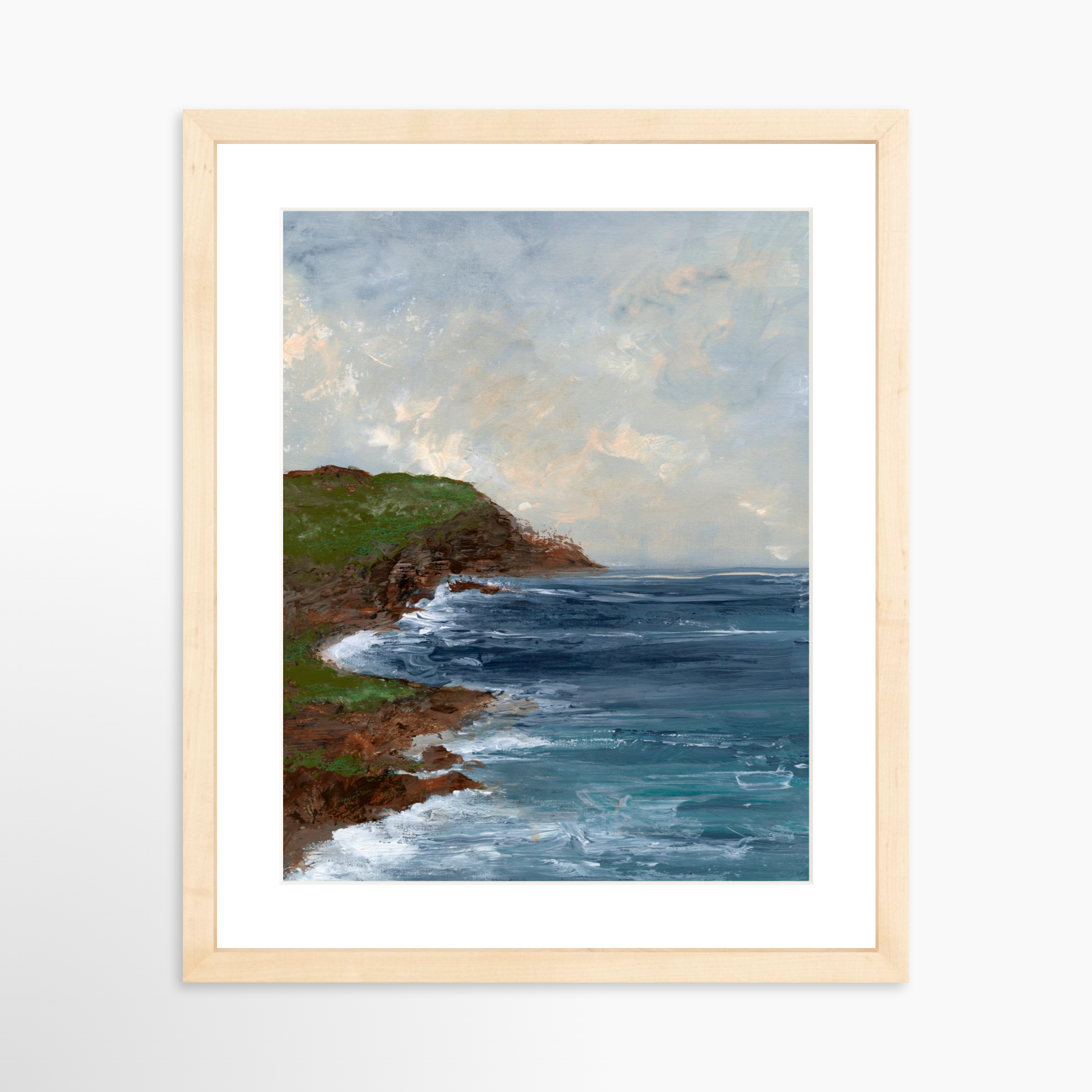 11x14 / Natural Frame + White Mat