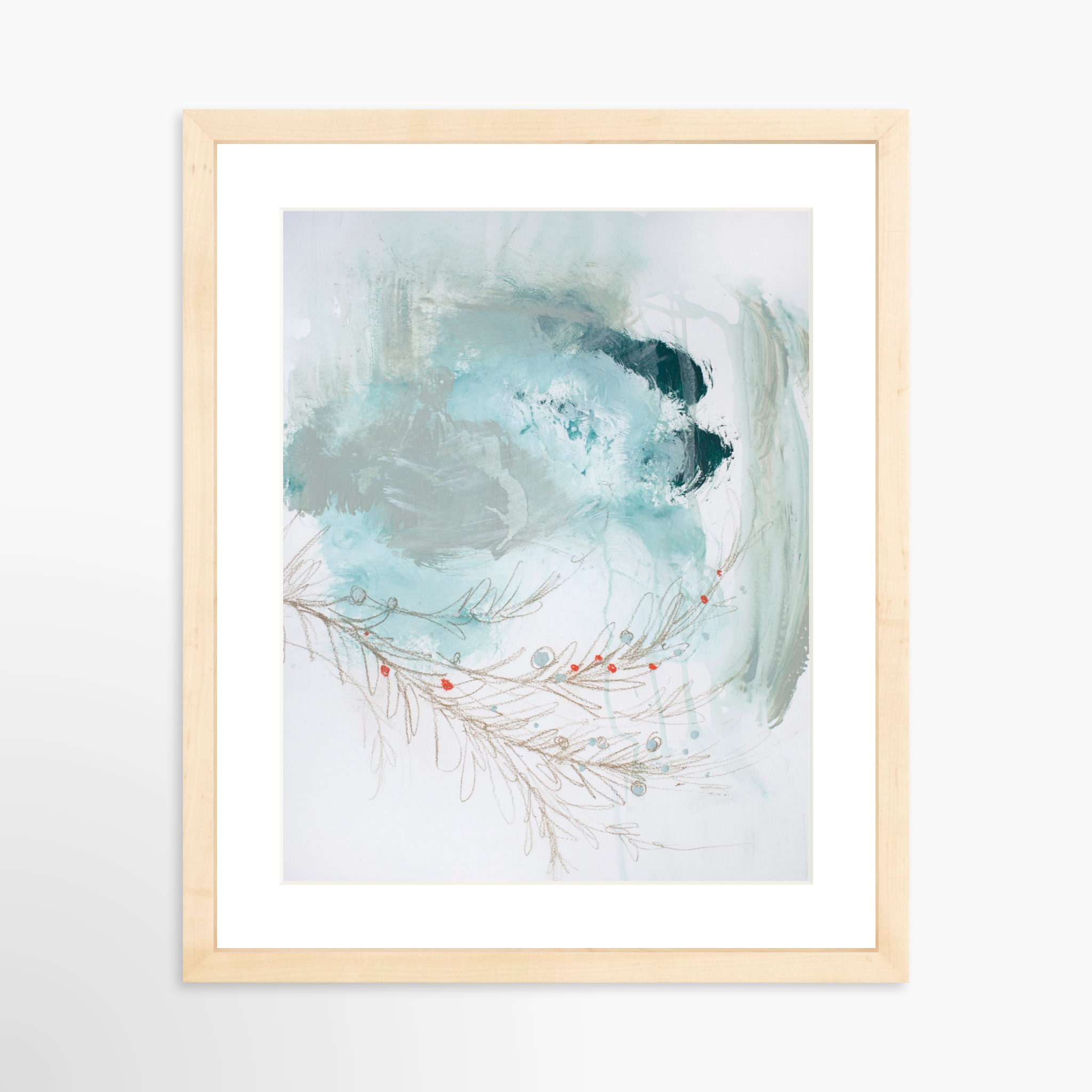 11x14 / Natural Frame + White Mat