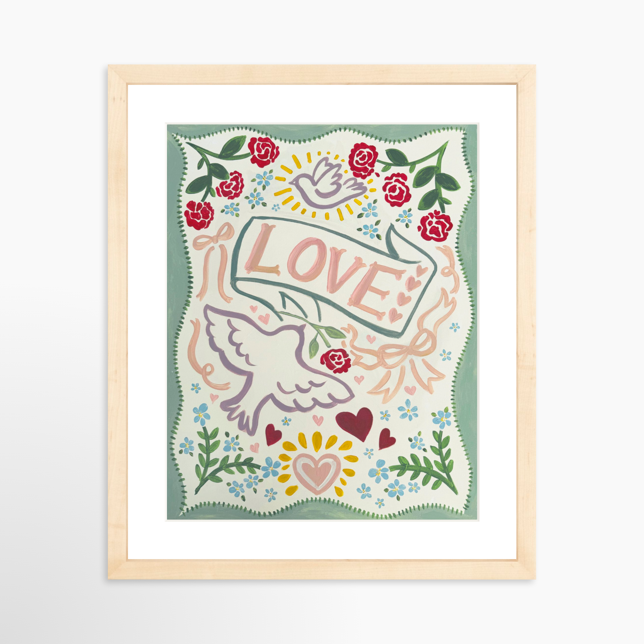 11x14 / Natural Frame + White Mat