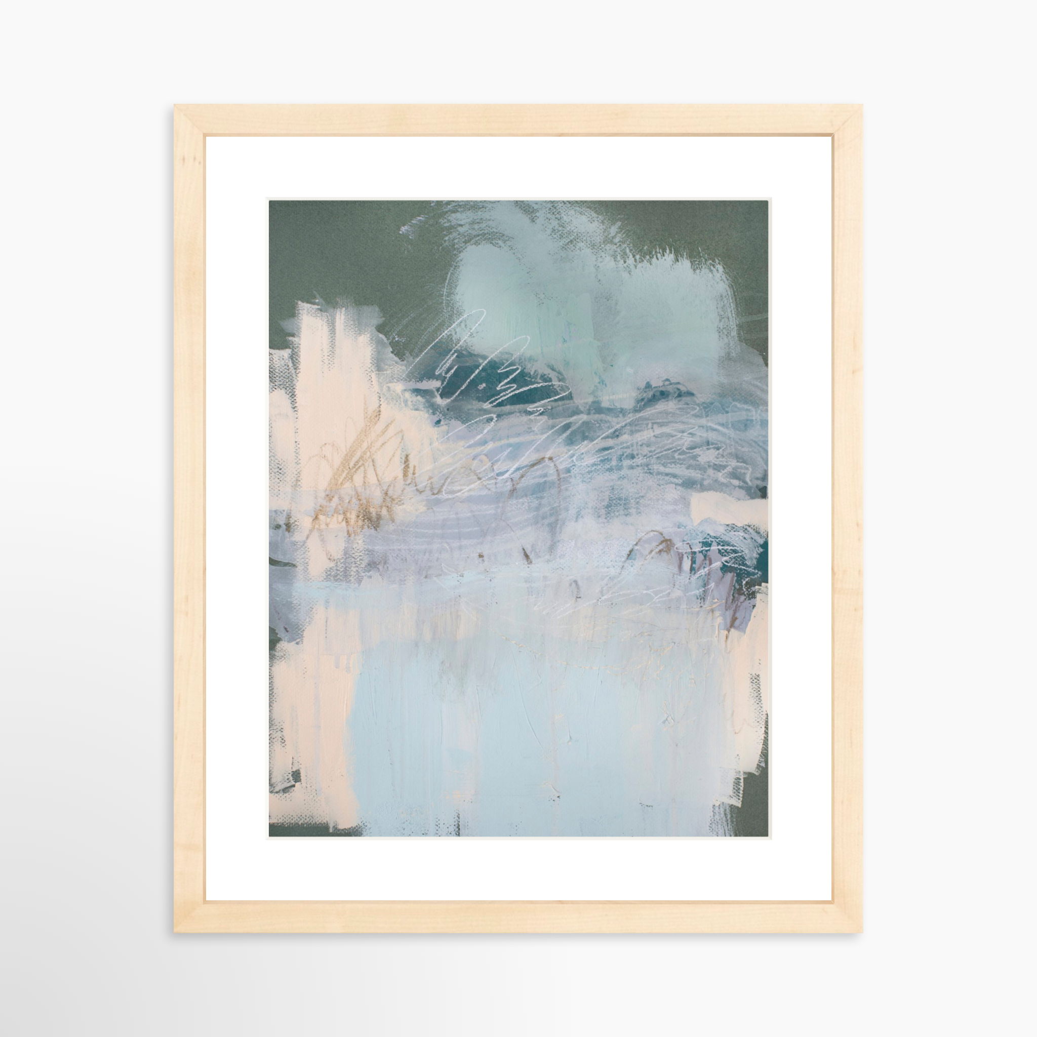 11x14 / Natural Frame + White Mat