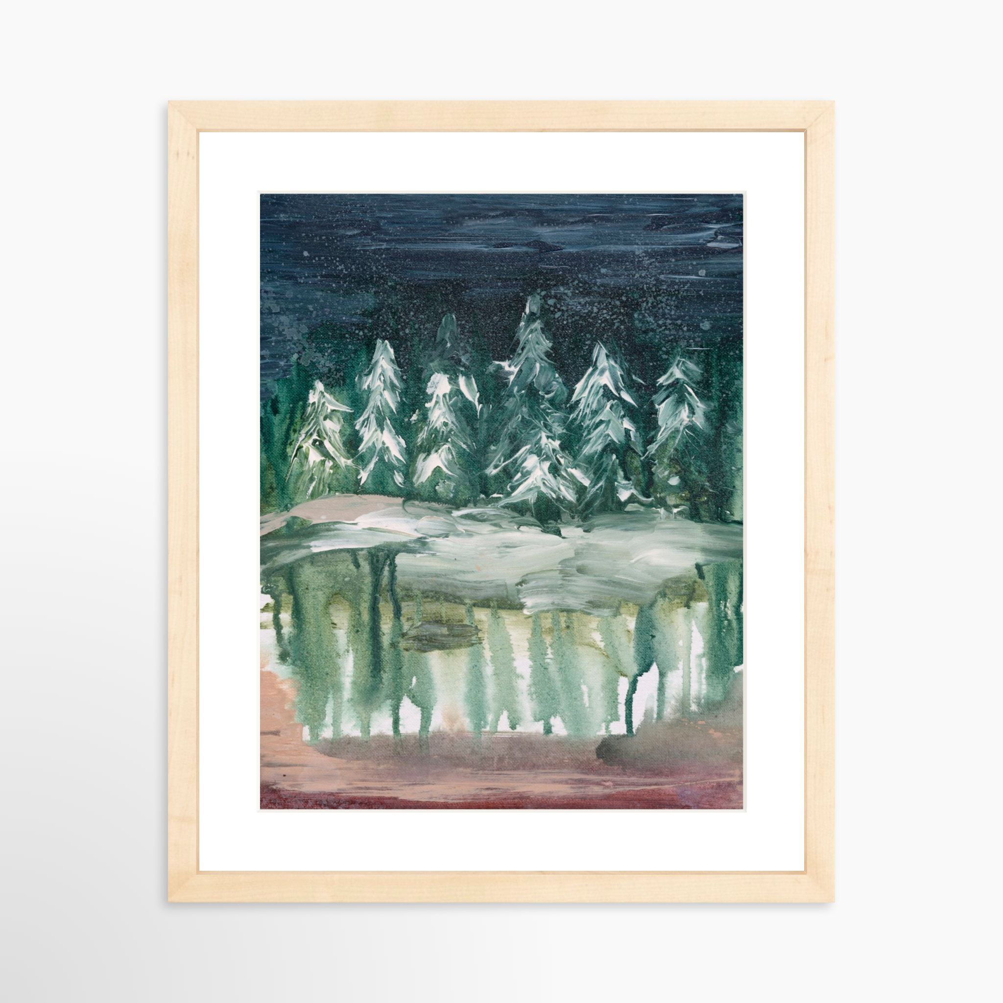 11x14 / Natural Frame + White Mat