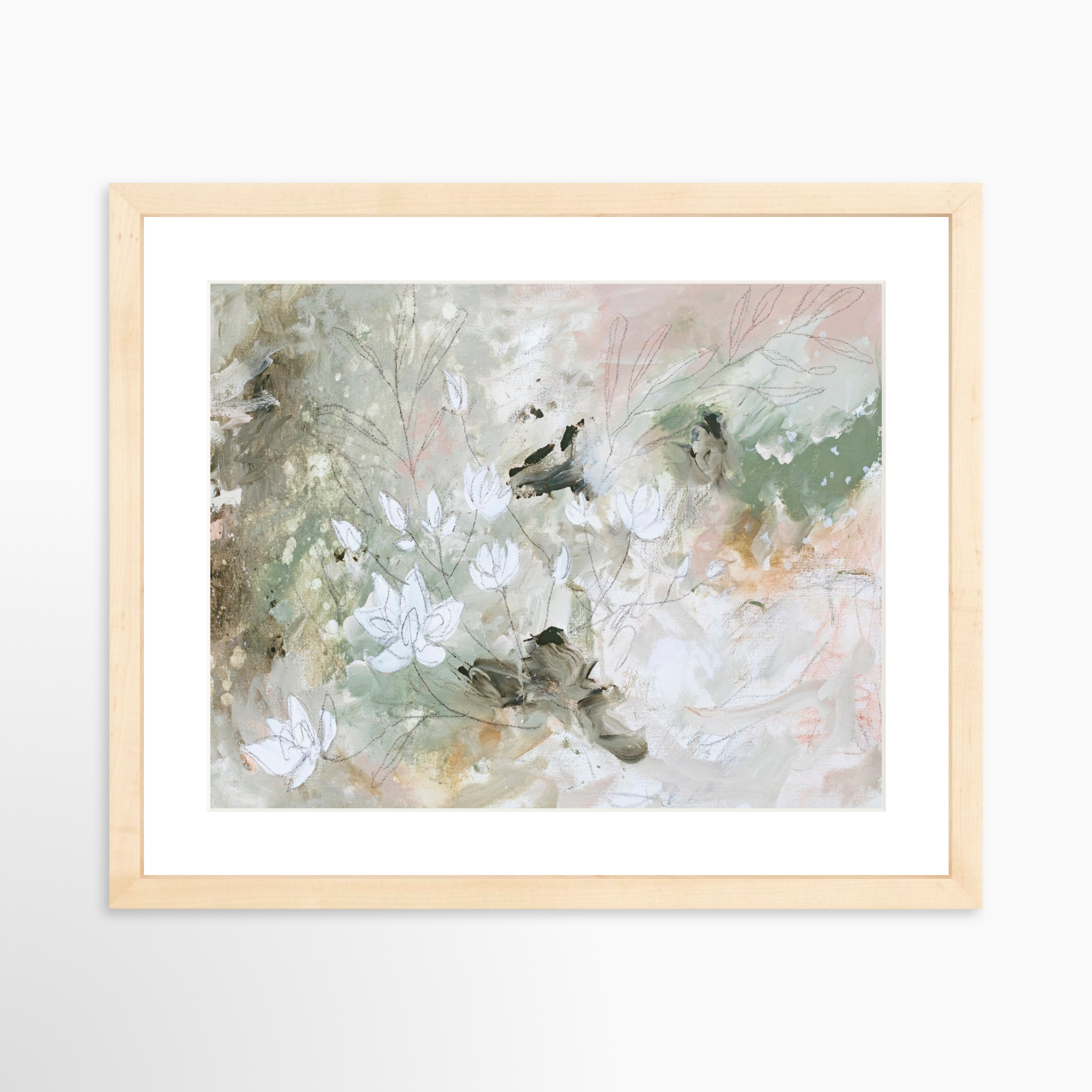 14x11 / Natural Frame + White Mat