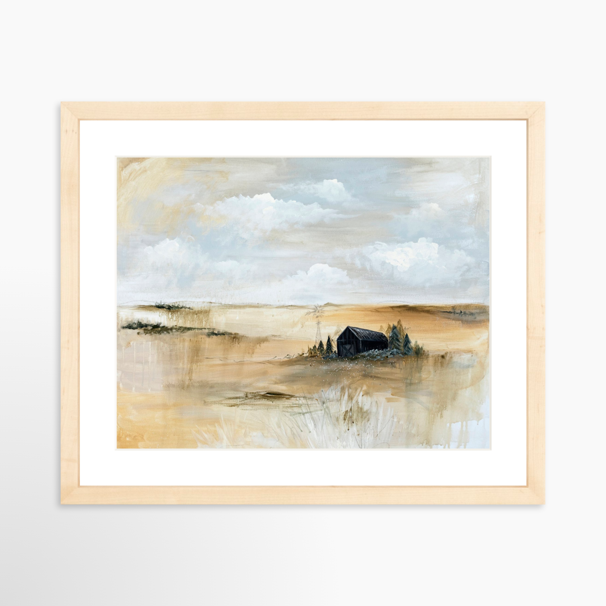 14x11 / Natural Frame + White Mat