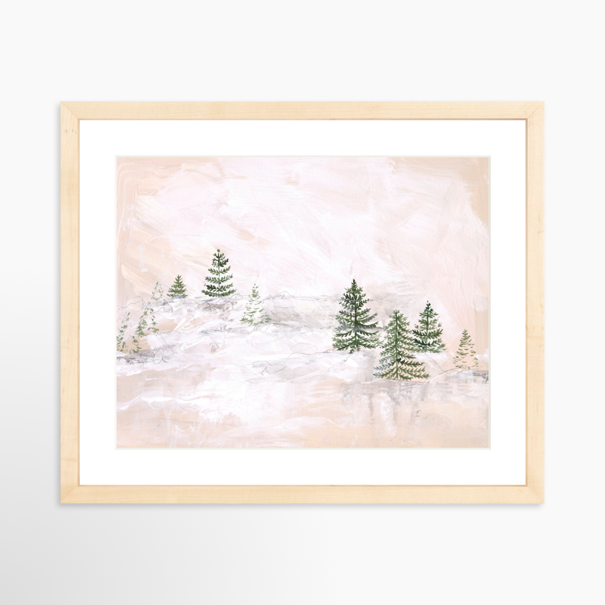 14x11 / Natural Frame + White Mat