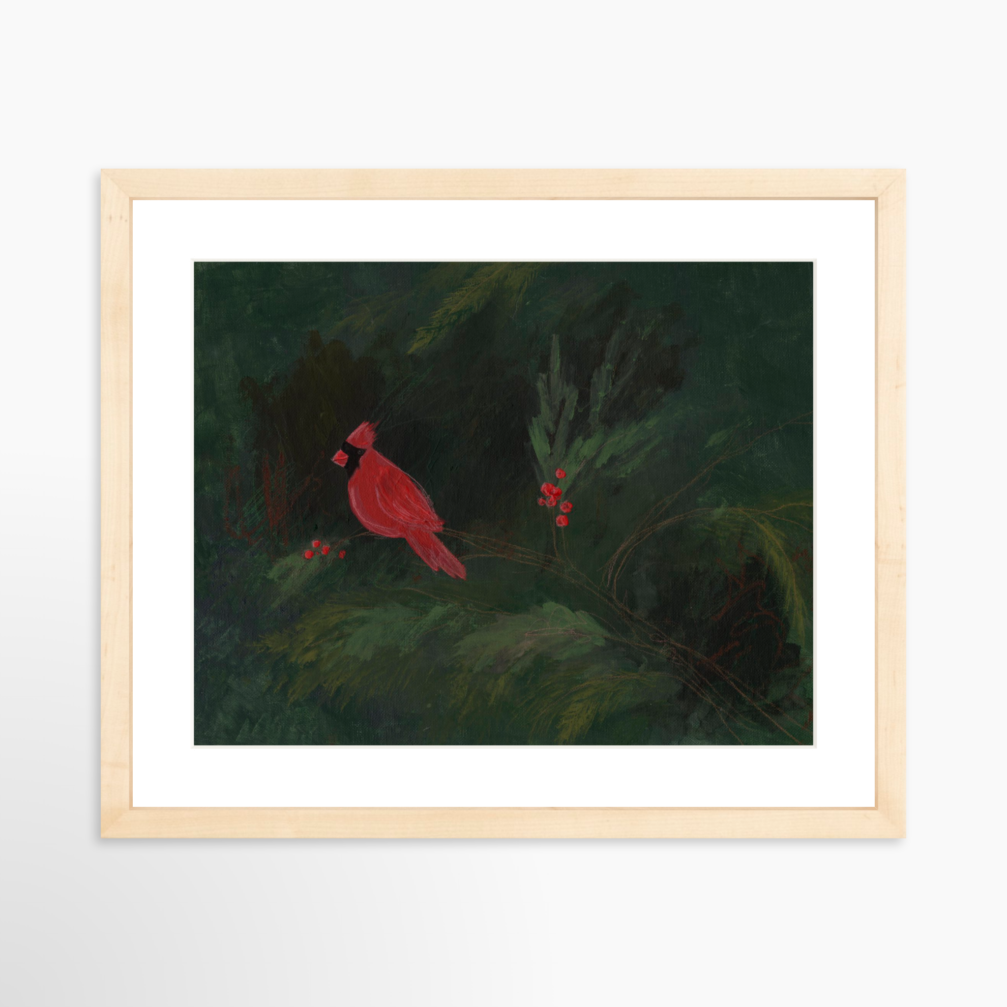 14x11 / Natural Frame + White Mat