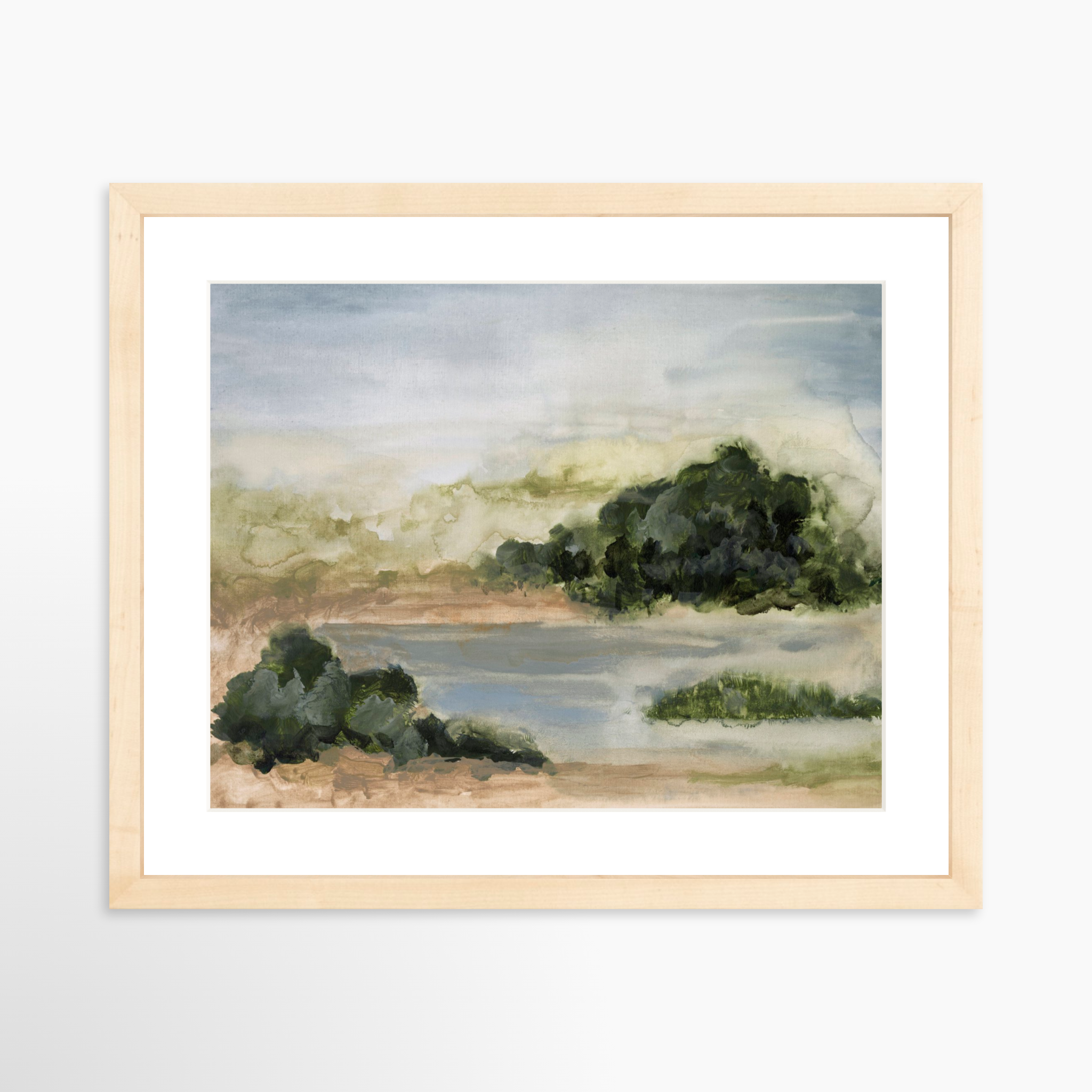 14x11 / Natural Frame + White Mat