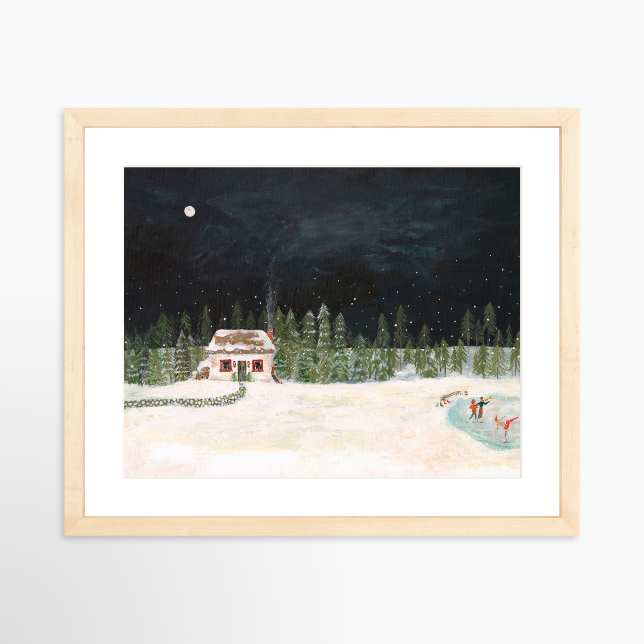 14x11 / Natural Frame + White Mat