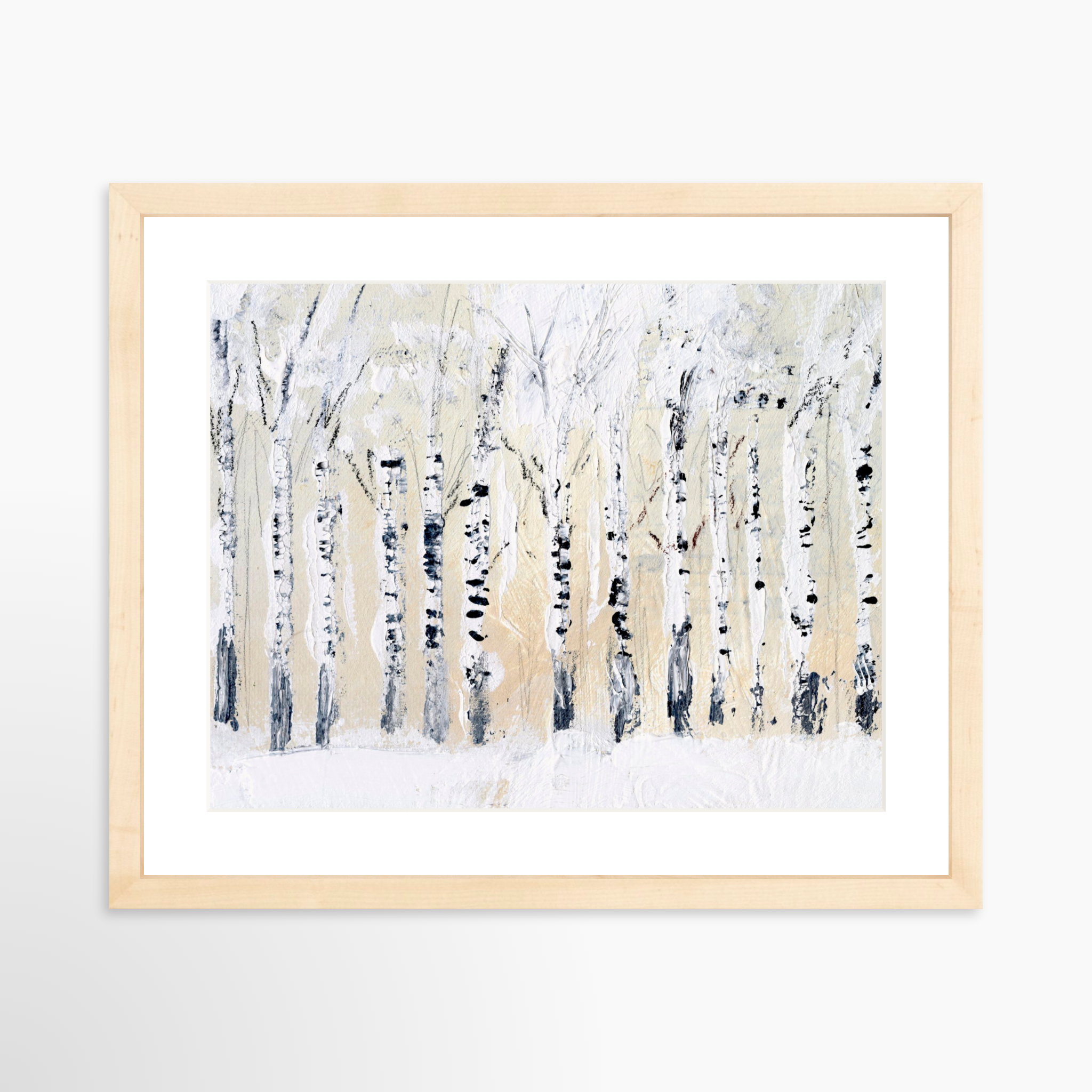 14x11 / Natural Frame + White Mat