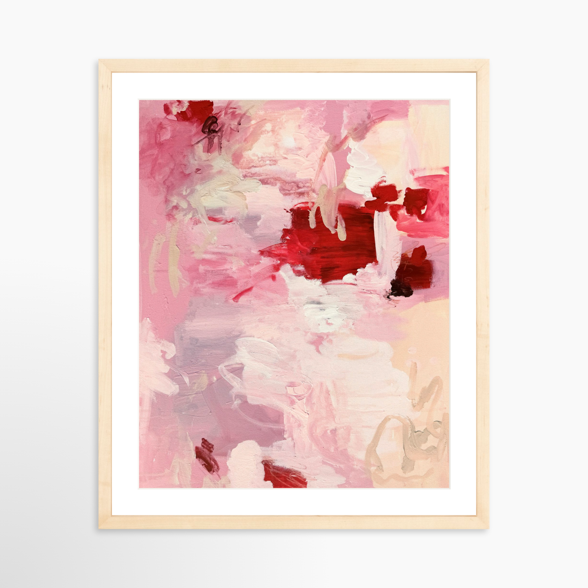 16x20 / Natural Frame + White Mat