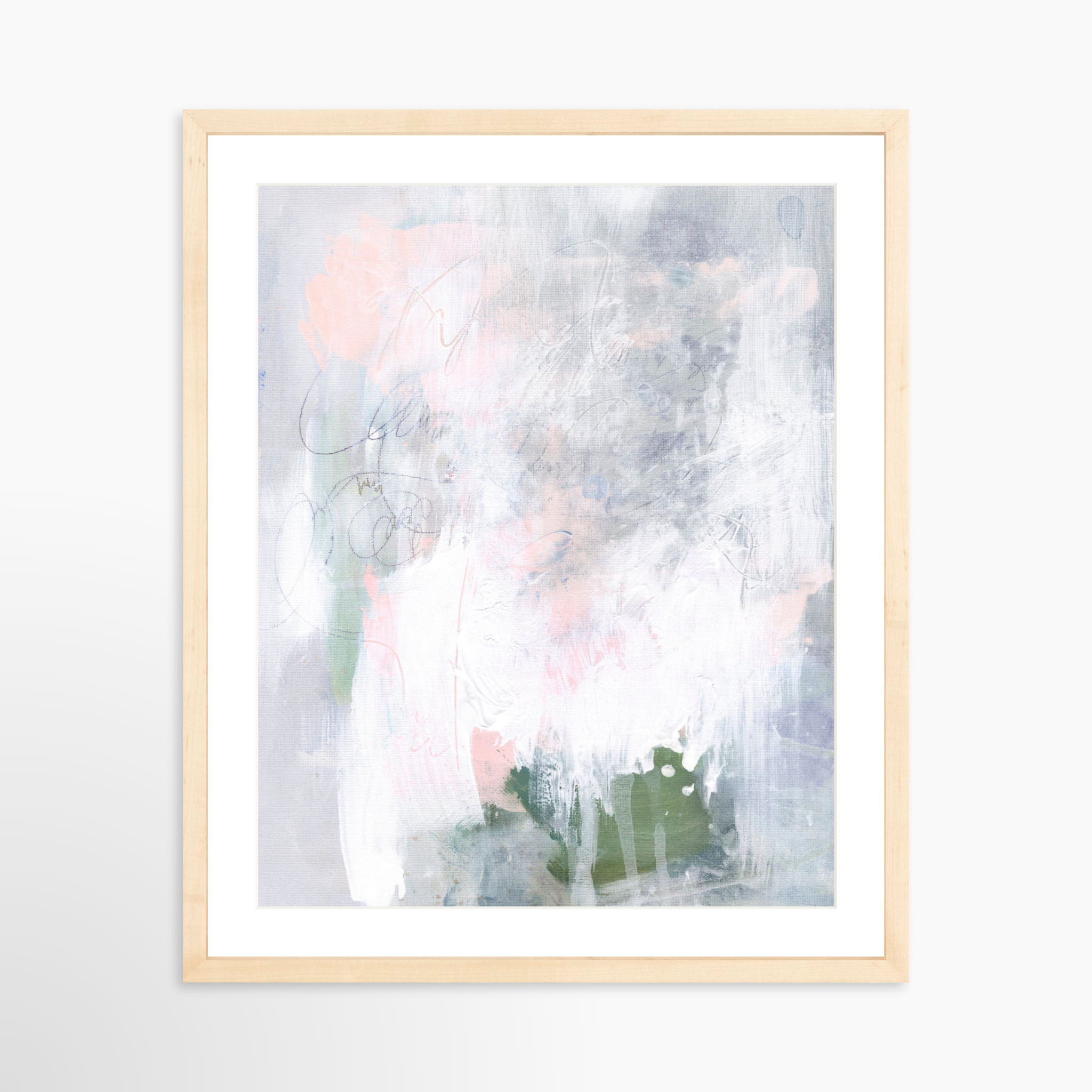 16x20 / Natural Frame + White Mat