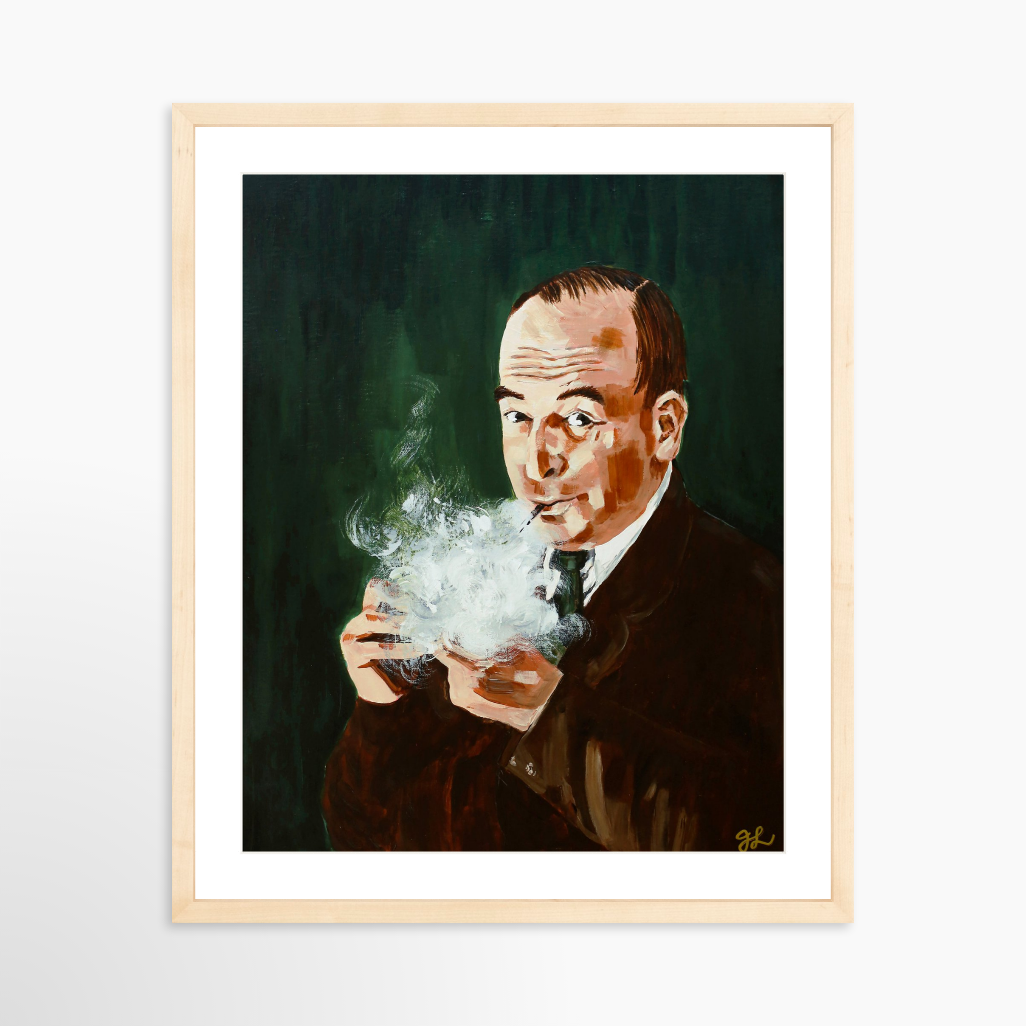 16x20 / Natural Frame + White Mat